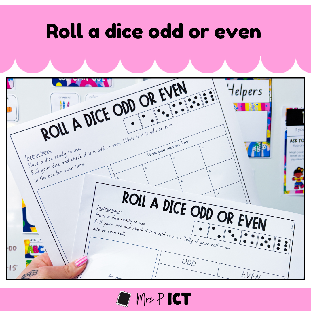 Roll a dice odd or even
