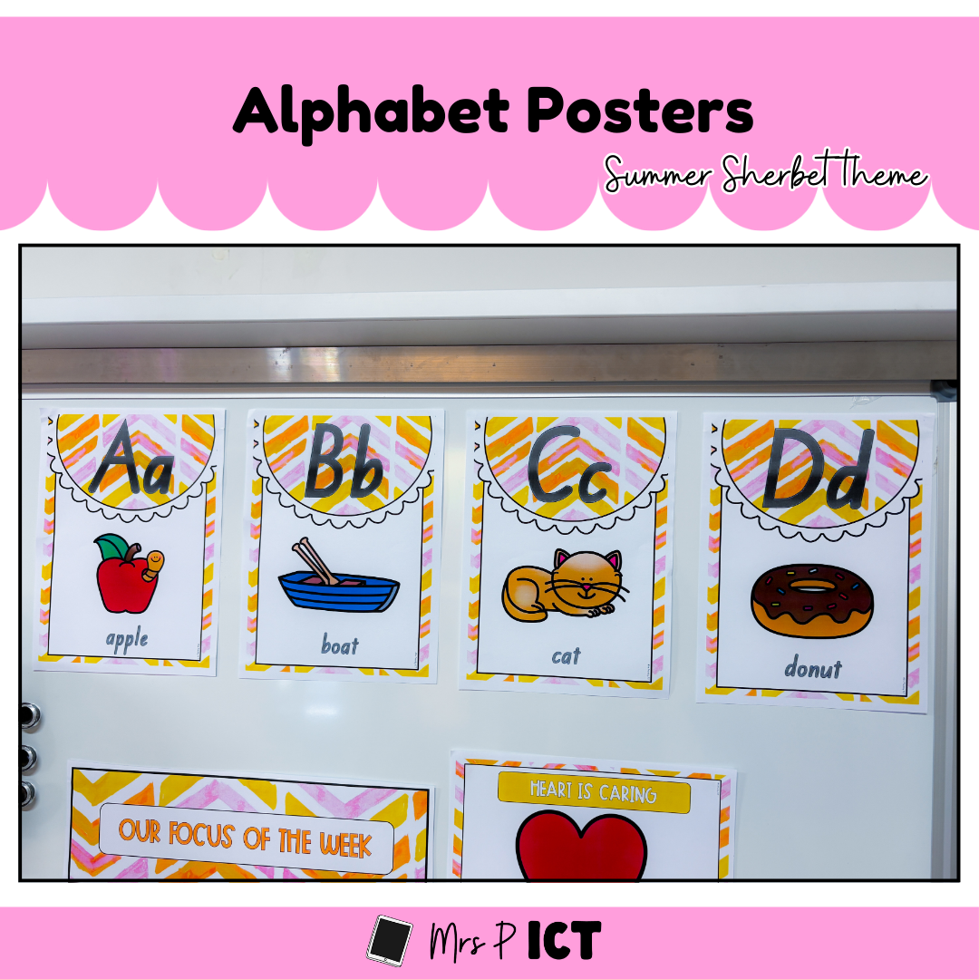 Alphabet Posters - Summer sherbet theme