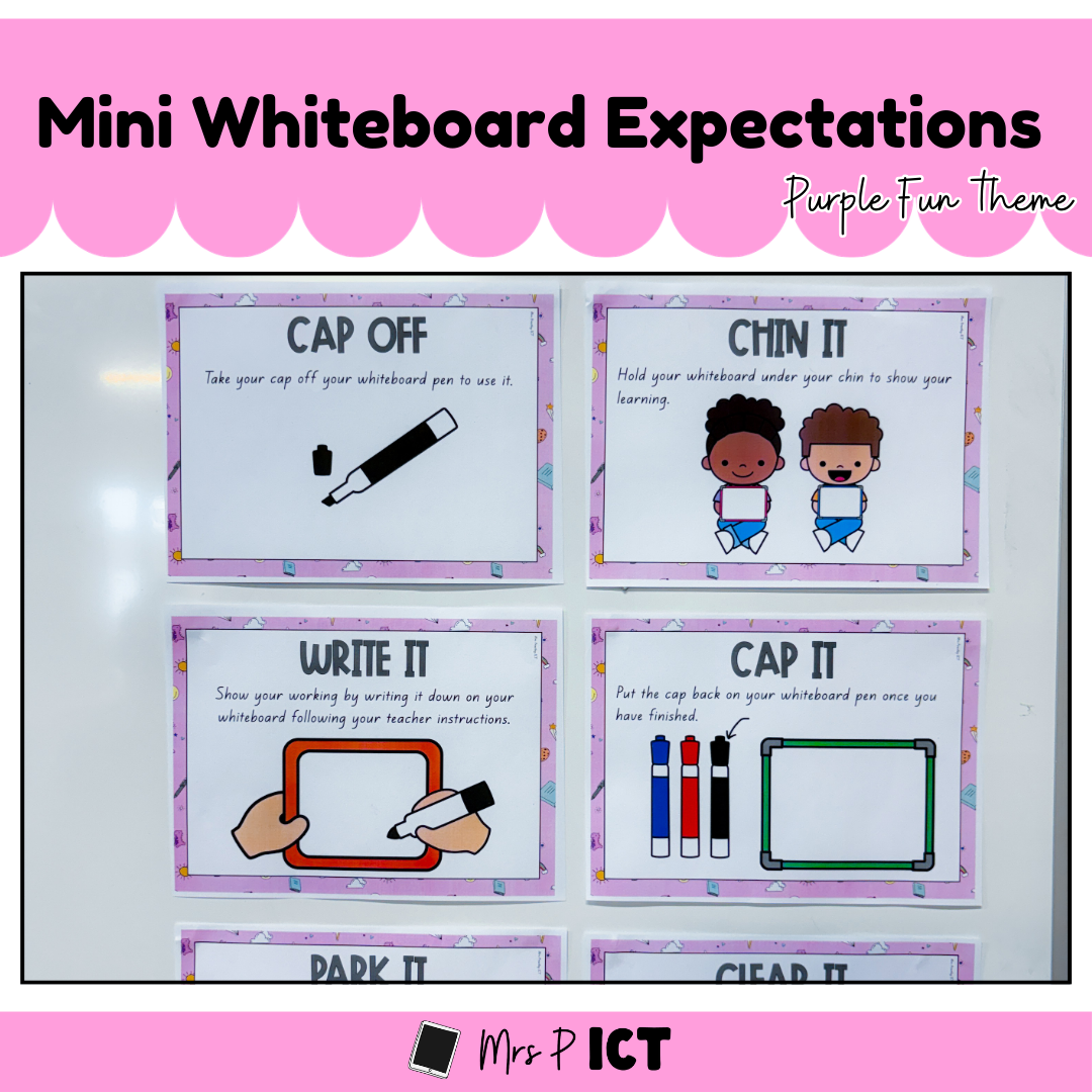 Mini Whiteboard Expectations (Purple Fun)