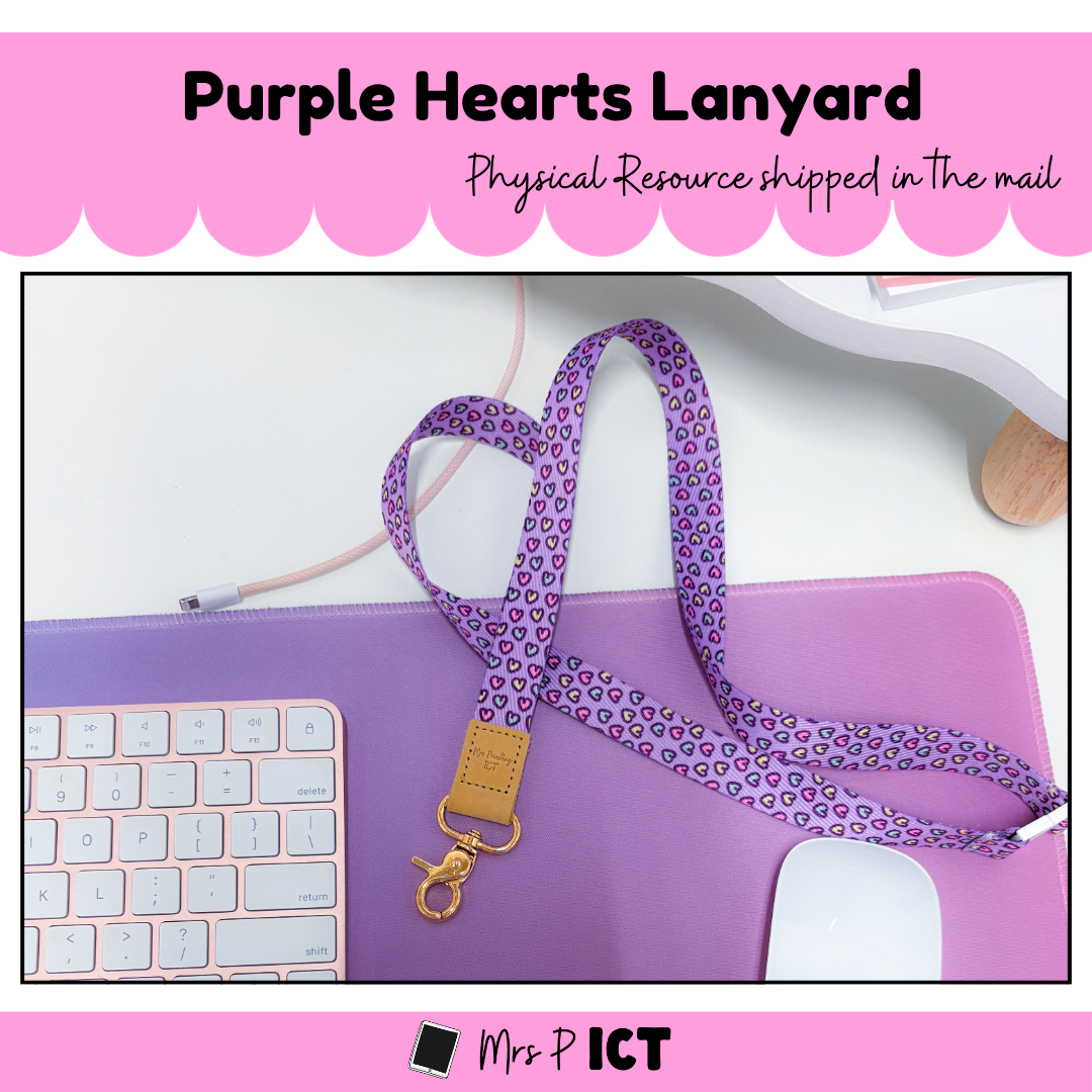 Purple Hearts Lanyard