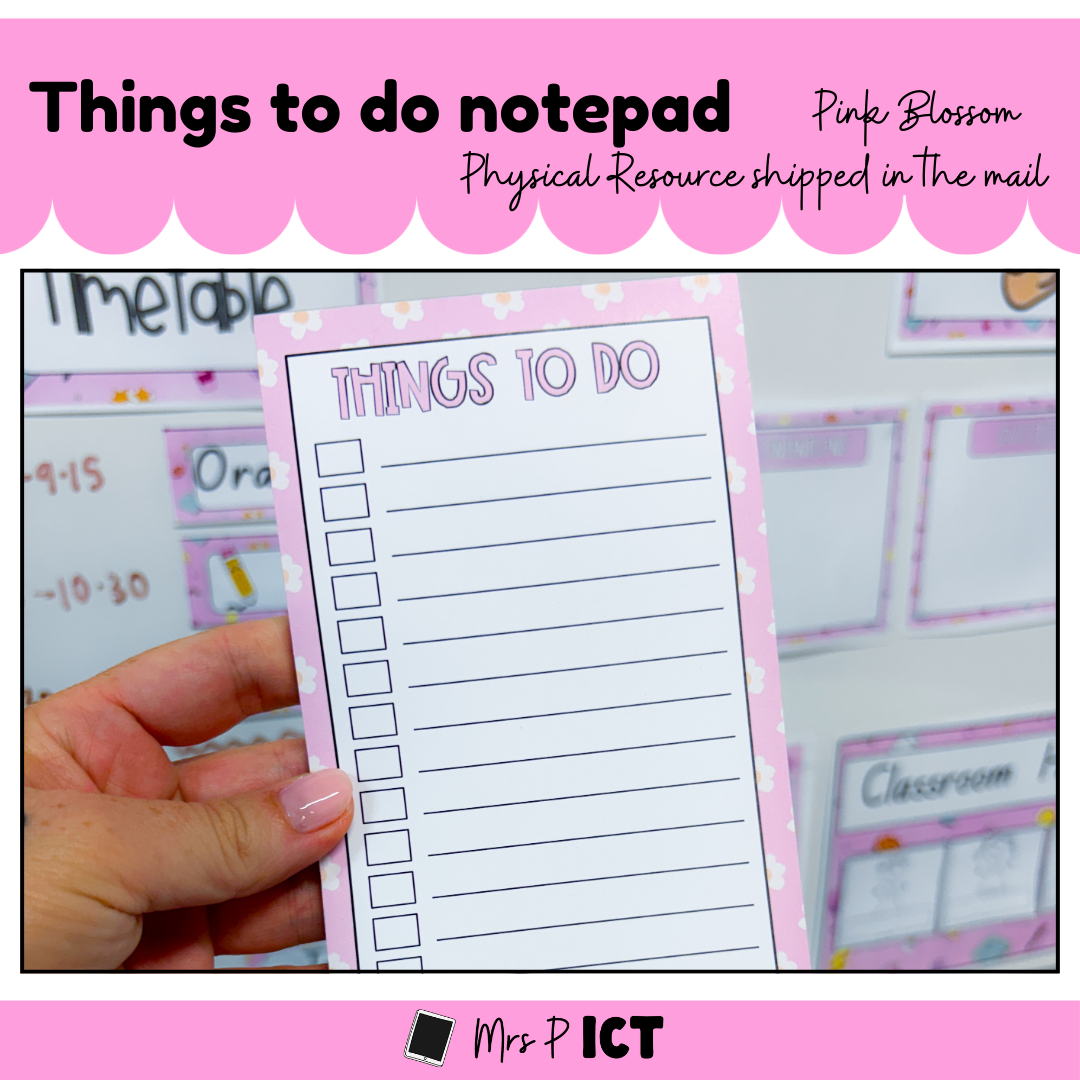 Things to do notepad - Pink Blossom