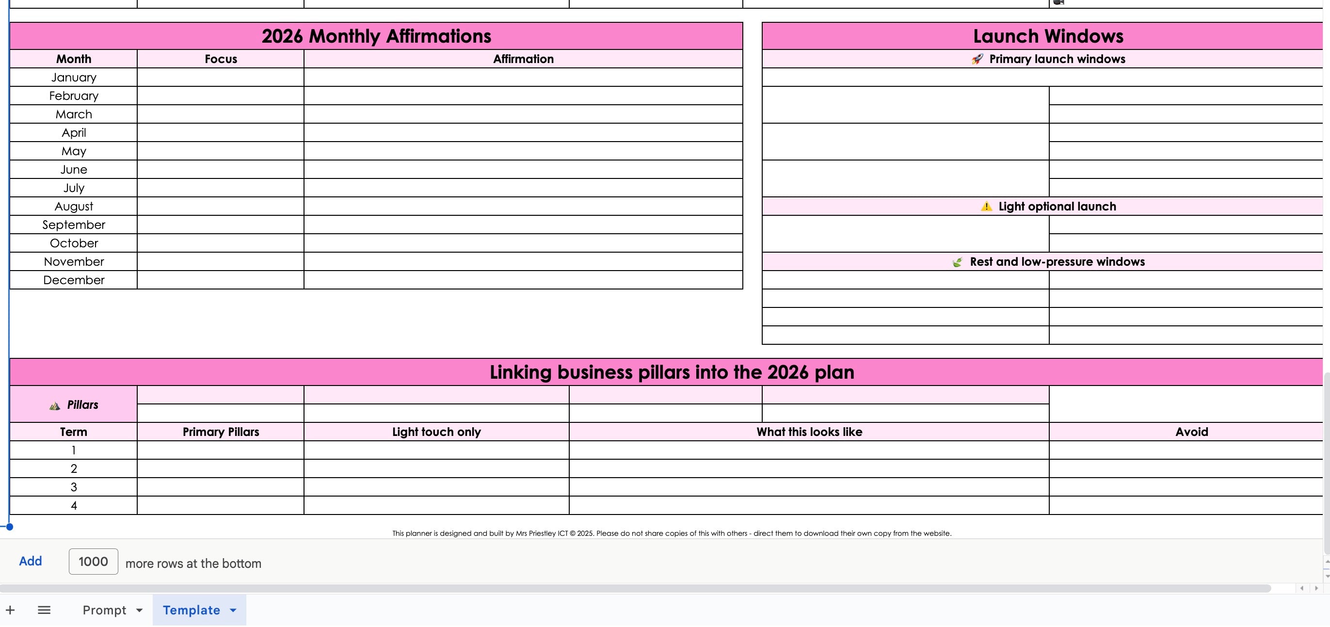 2026 Life and Business Planner and Prompt