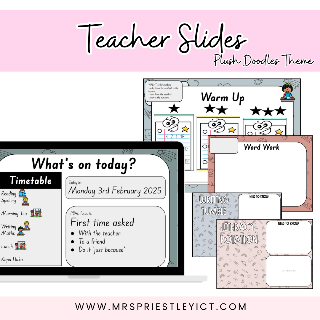 Teacher Slides FULL - Plush Doodles theme