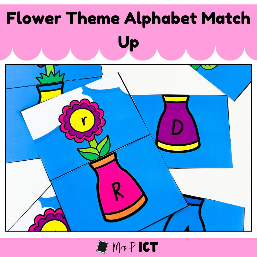 Flower theme alphabet match up