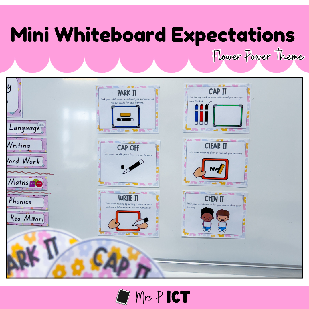 Mini Whiteboard Expectations (Flower Power)