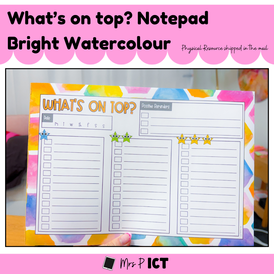 What's on top? Notepad (Bright watercolour)