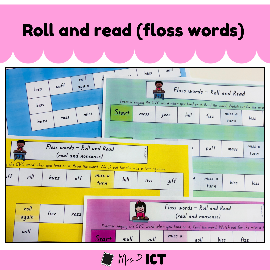 Roll and read (floss words) games