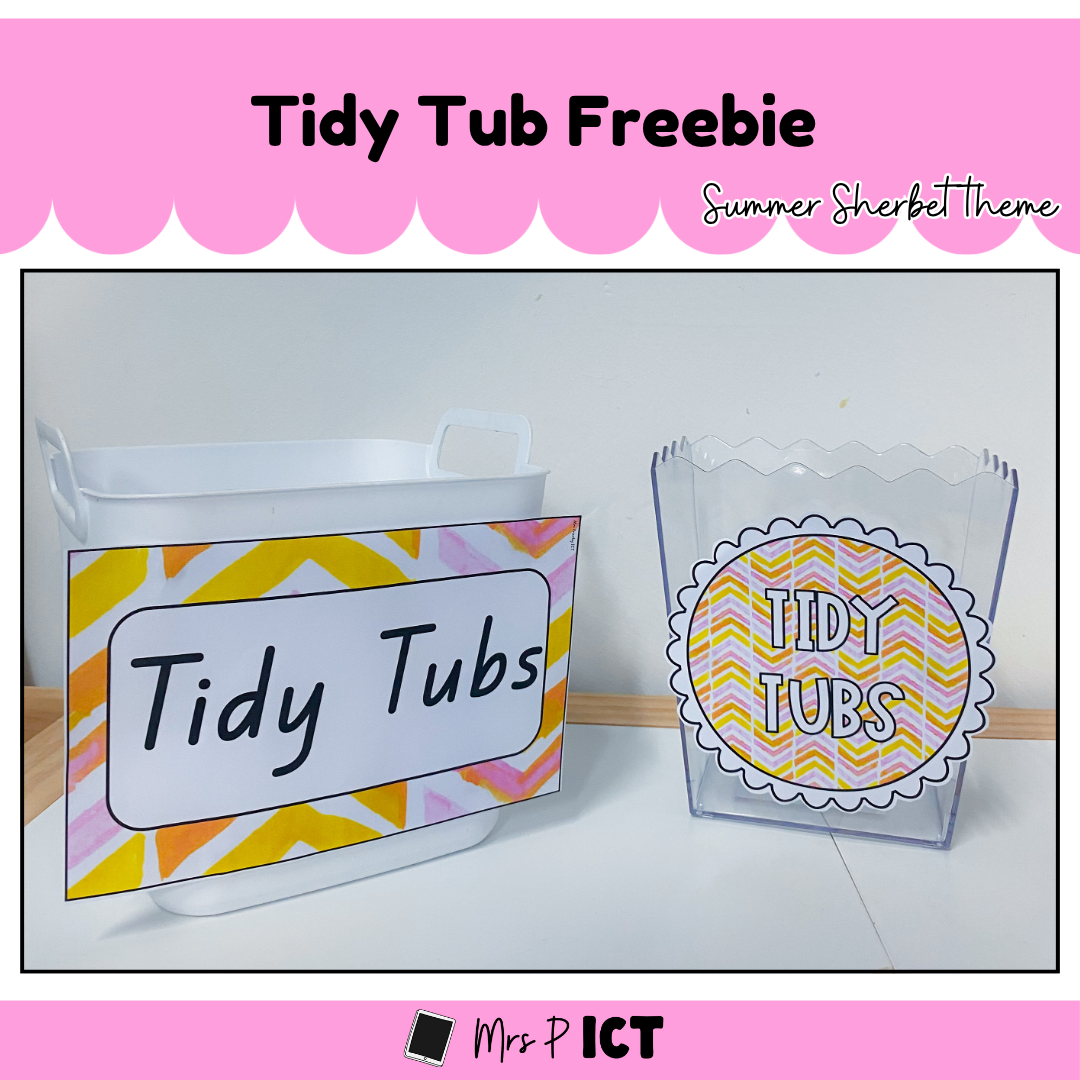 Tidy Tub labels freebie (Summer Sherbet)