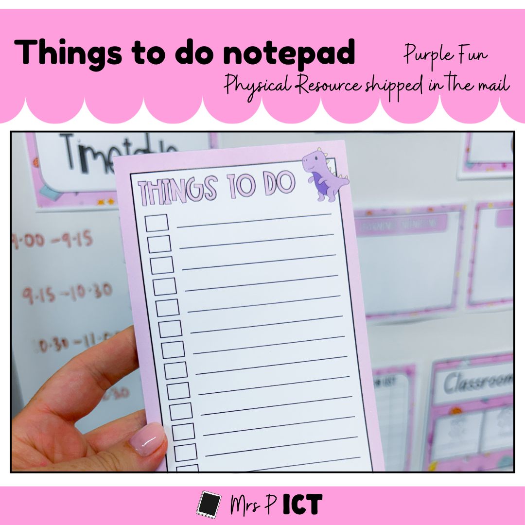Things to do notepad - Purple Fun