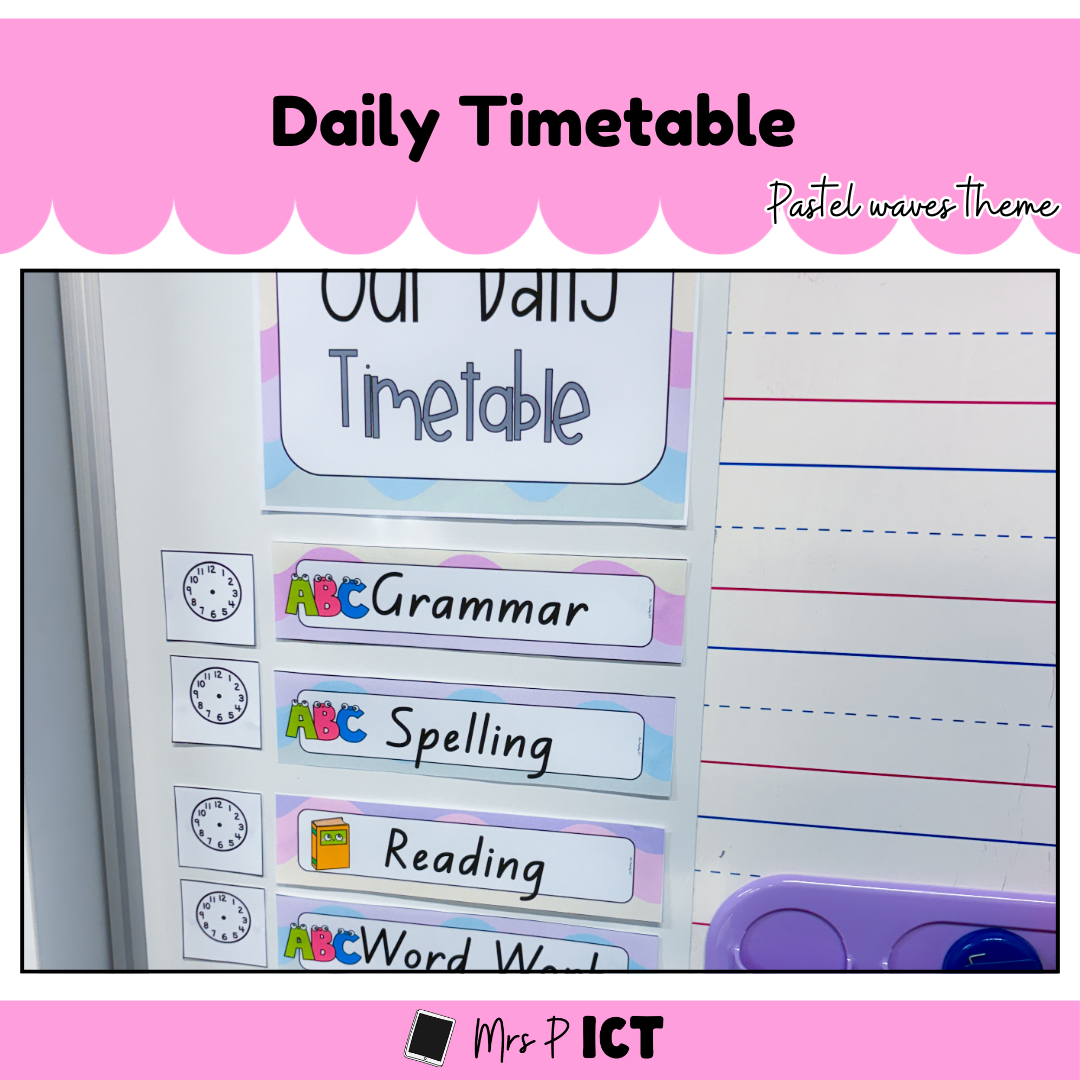 Daily Timetable - Pastel waves theme