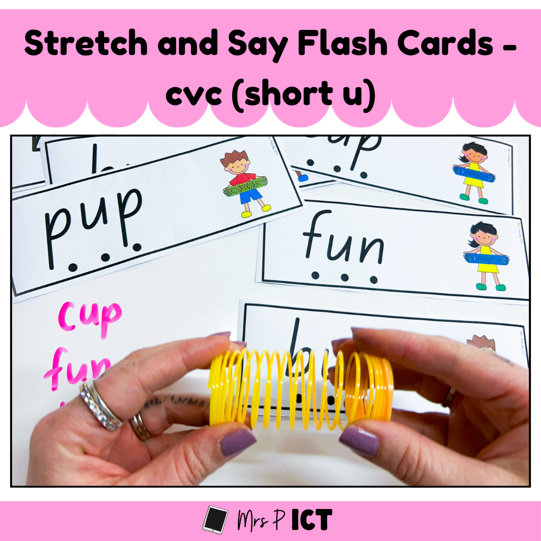 Stretch and say flash cards - cvc (short u)