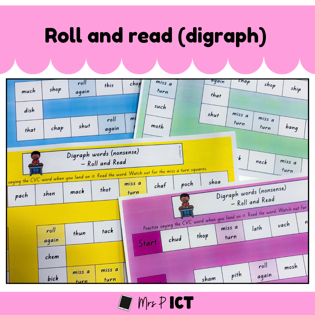 Roll and read (digraph) games