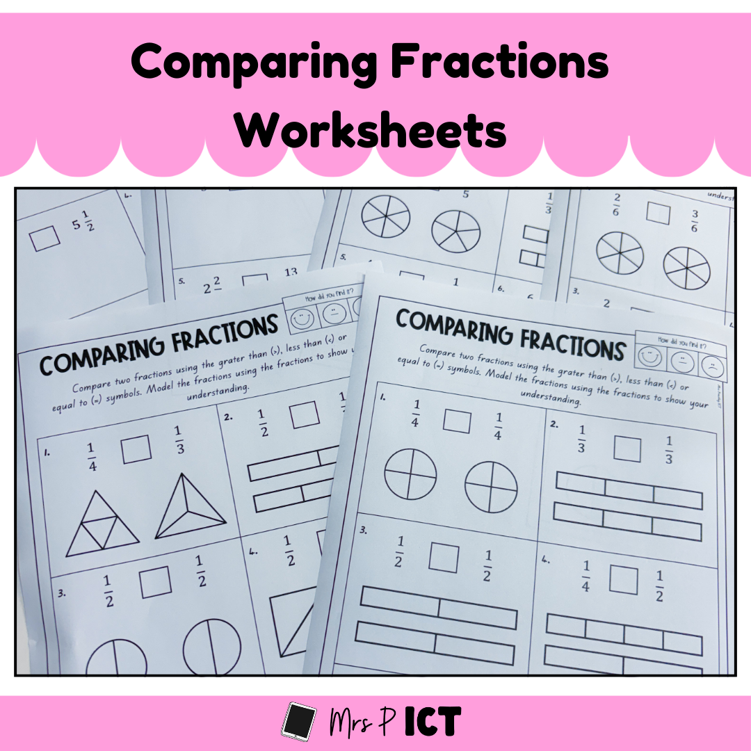Comparing Fractions Worksheets