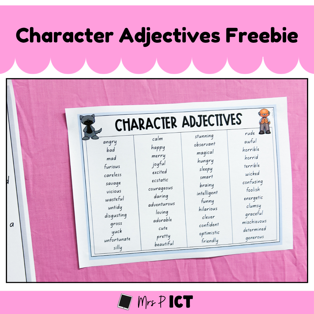 Character Adjectives Freebie