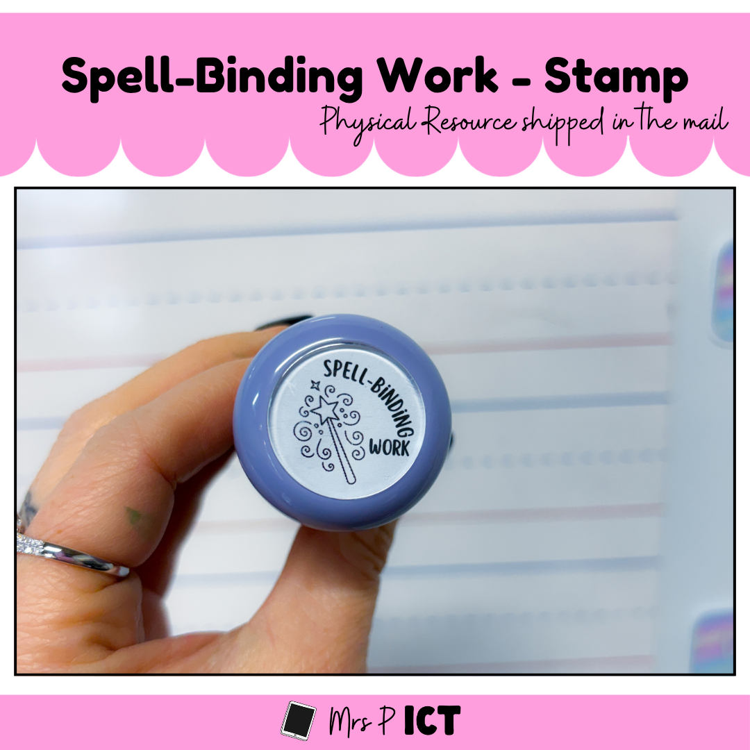 Spell-binding work stamp