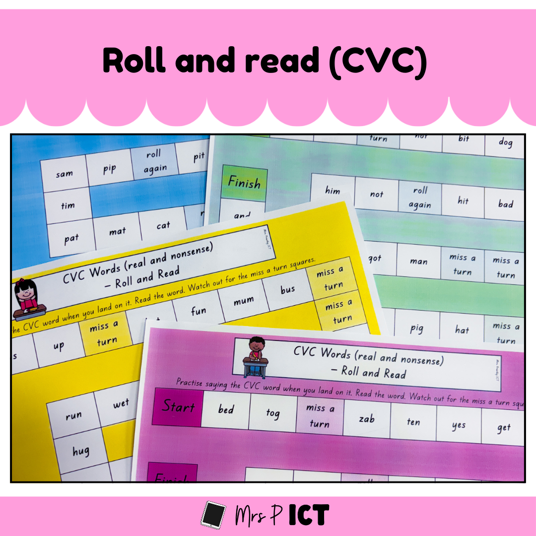Roll and read (CVC) games