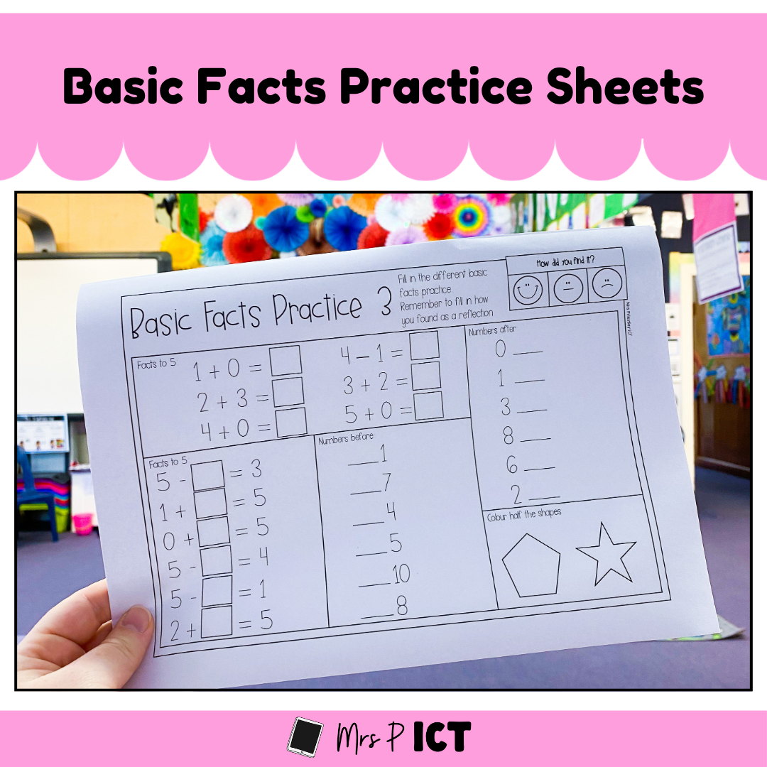 Basic Facts Practice Sheets
