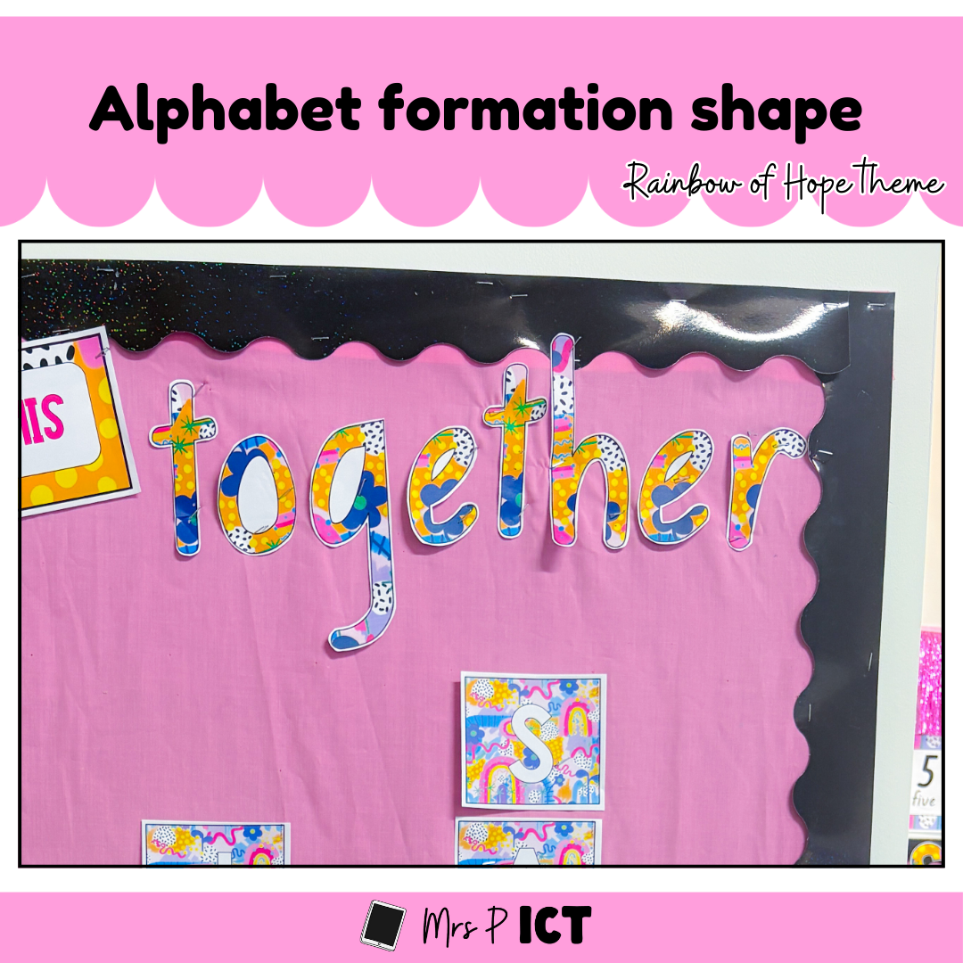 Alphabet letters - tracing and formation (rainbow of hope)
