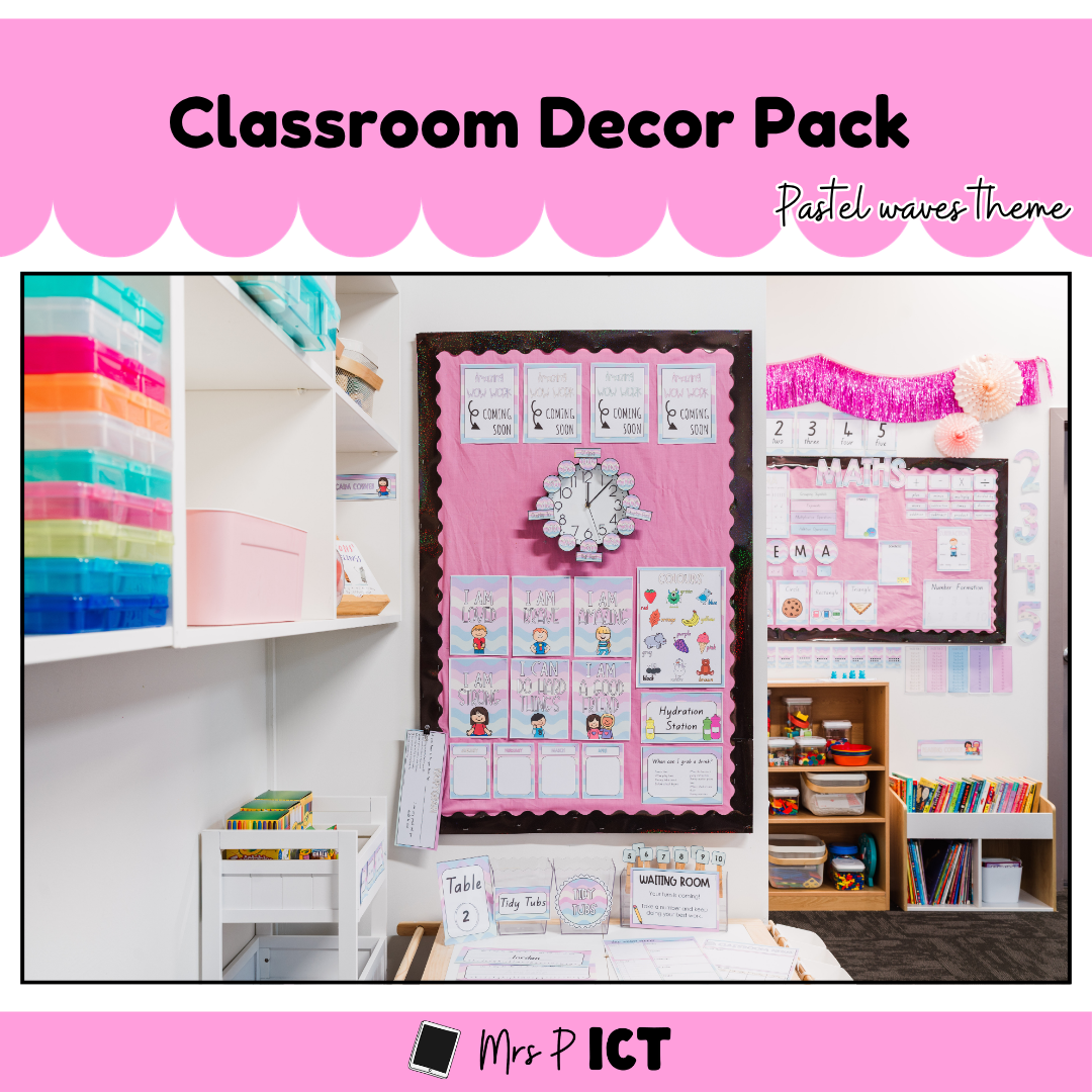 Pastel Waves Classroom Decor Pack