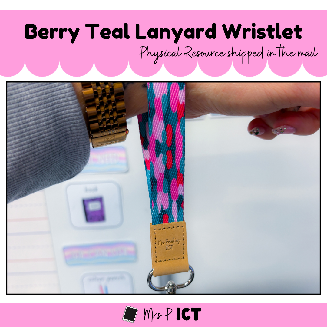 Berry teal Lanyard Wristlet