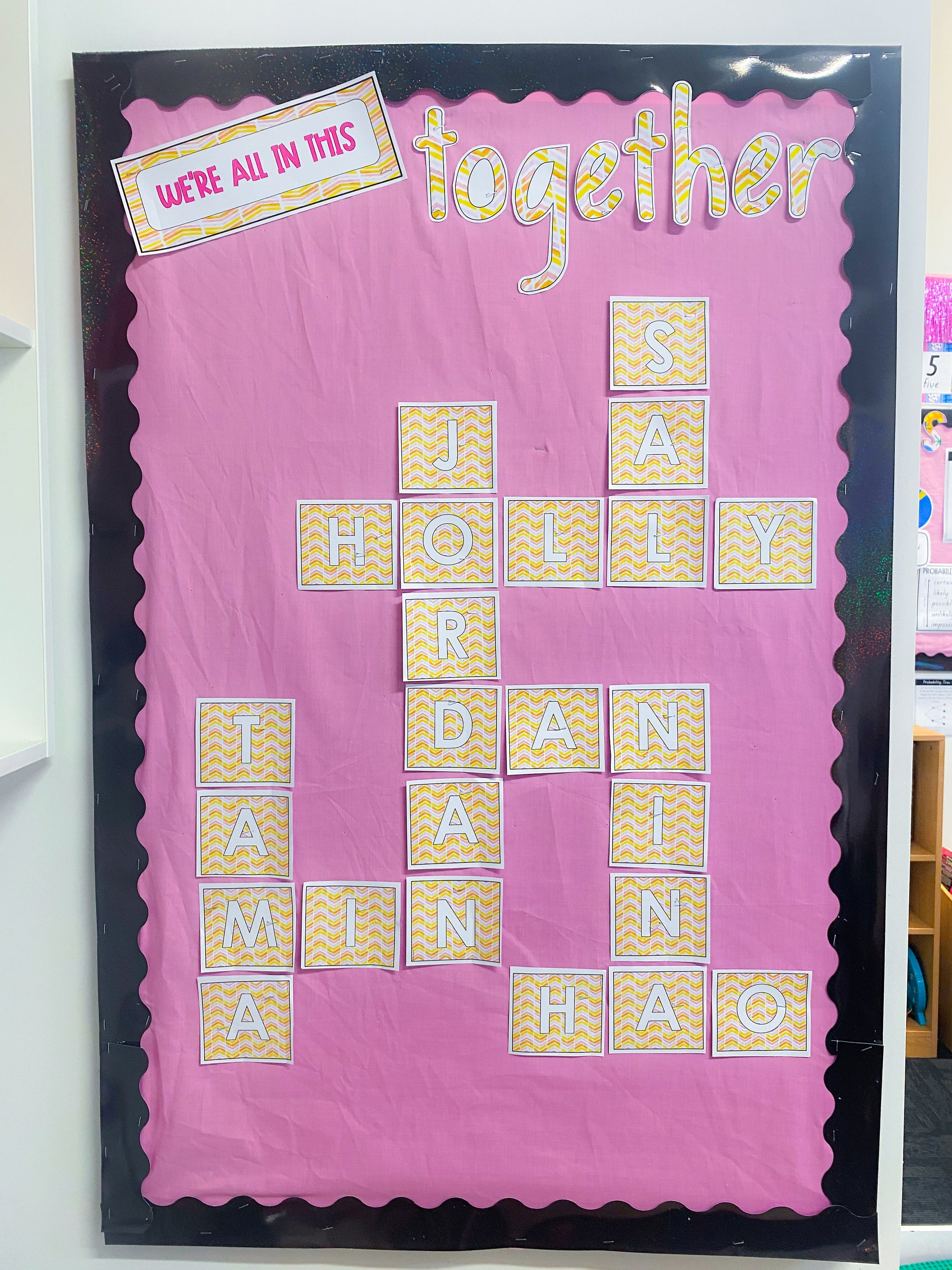 Letter tiles display (summer sherbet)