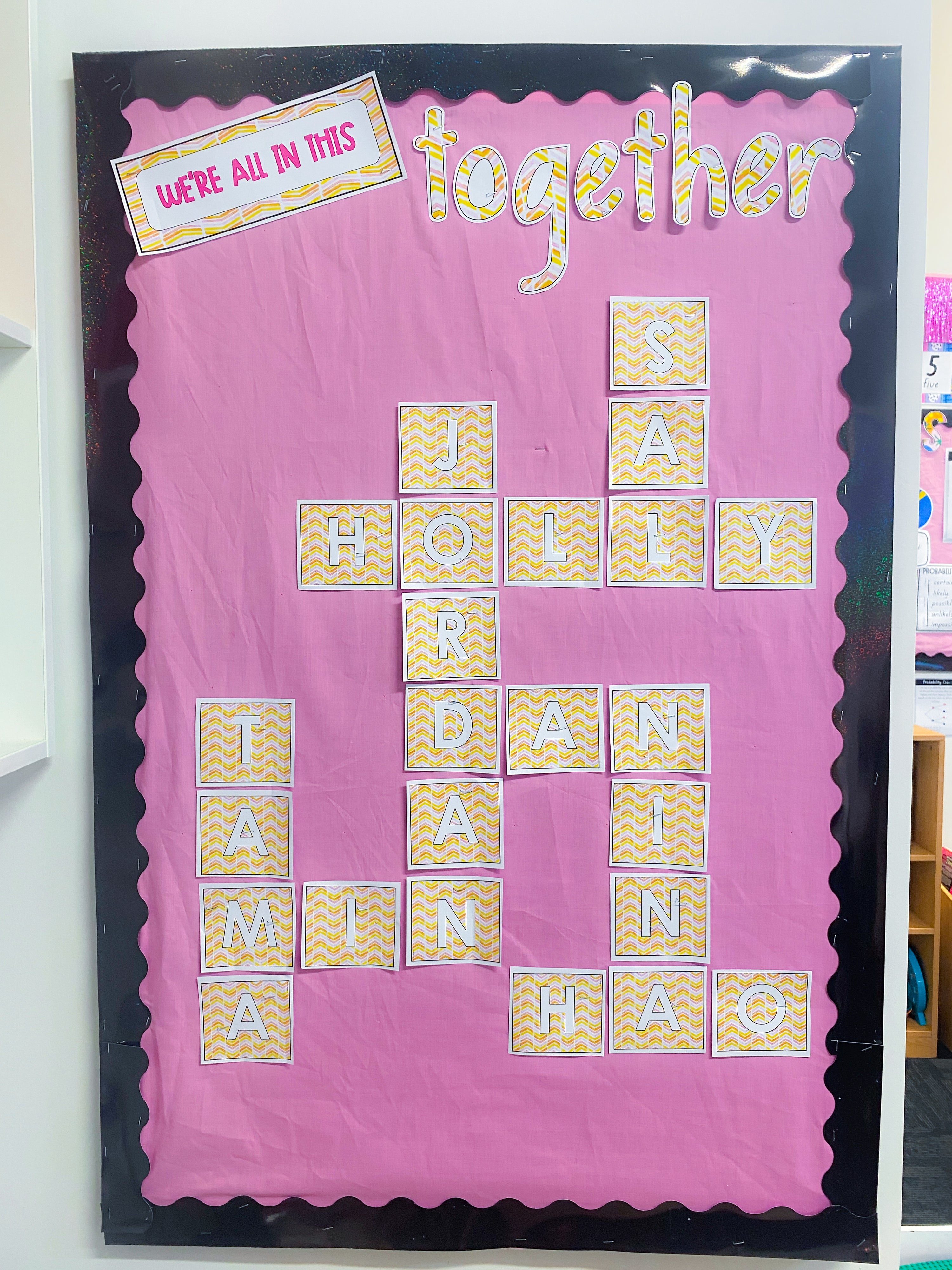 Letter tiles display (summer sherbet)