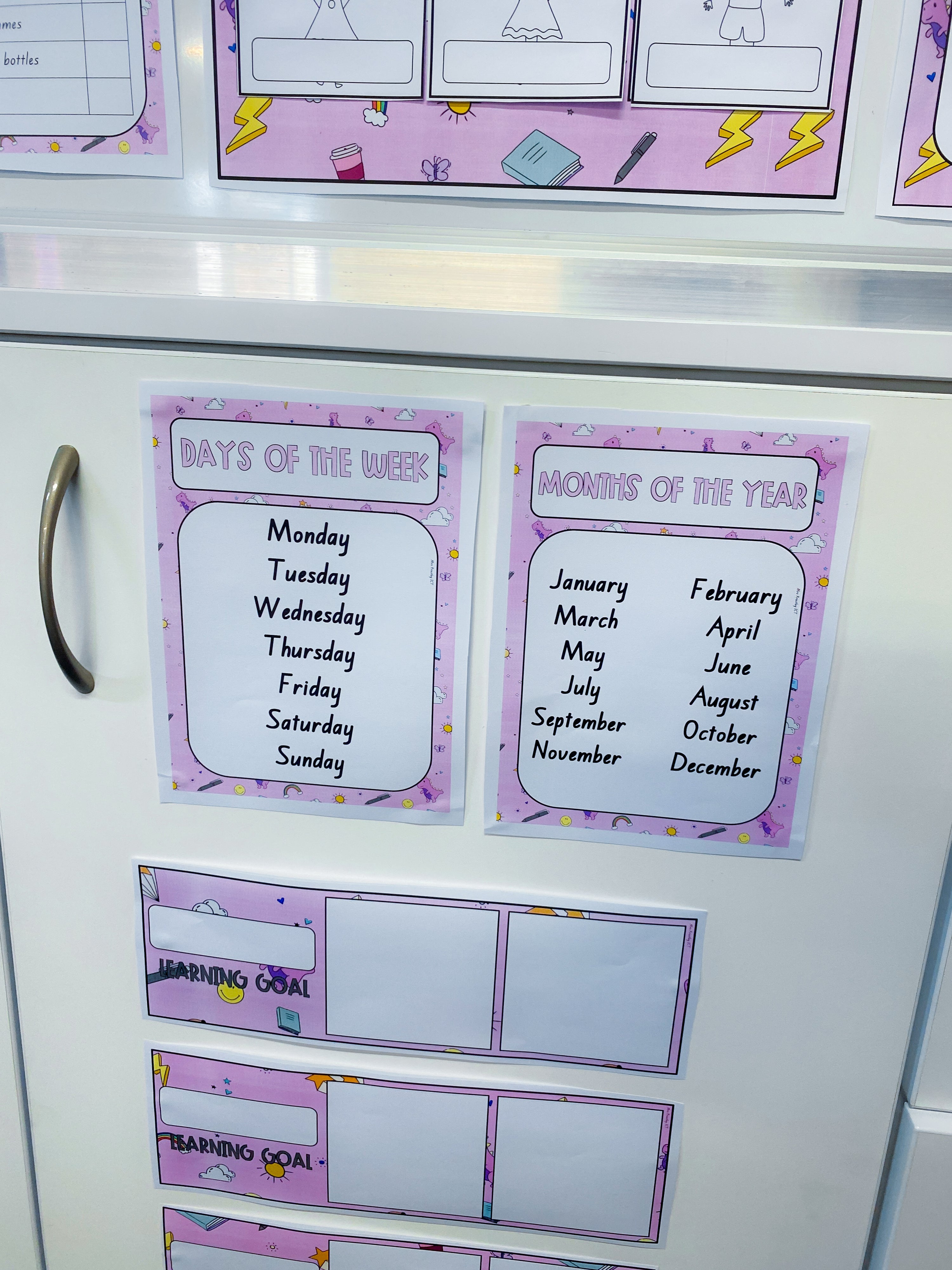 Days of the week/Months of the year charts (Purple Fun)