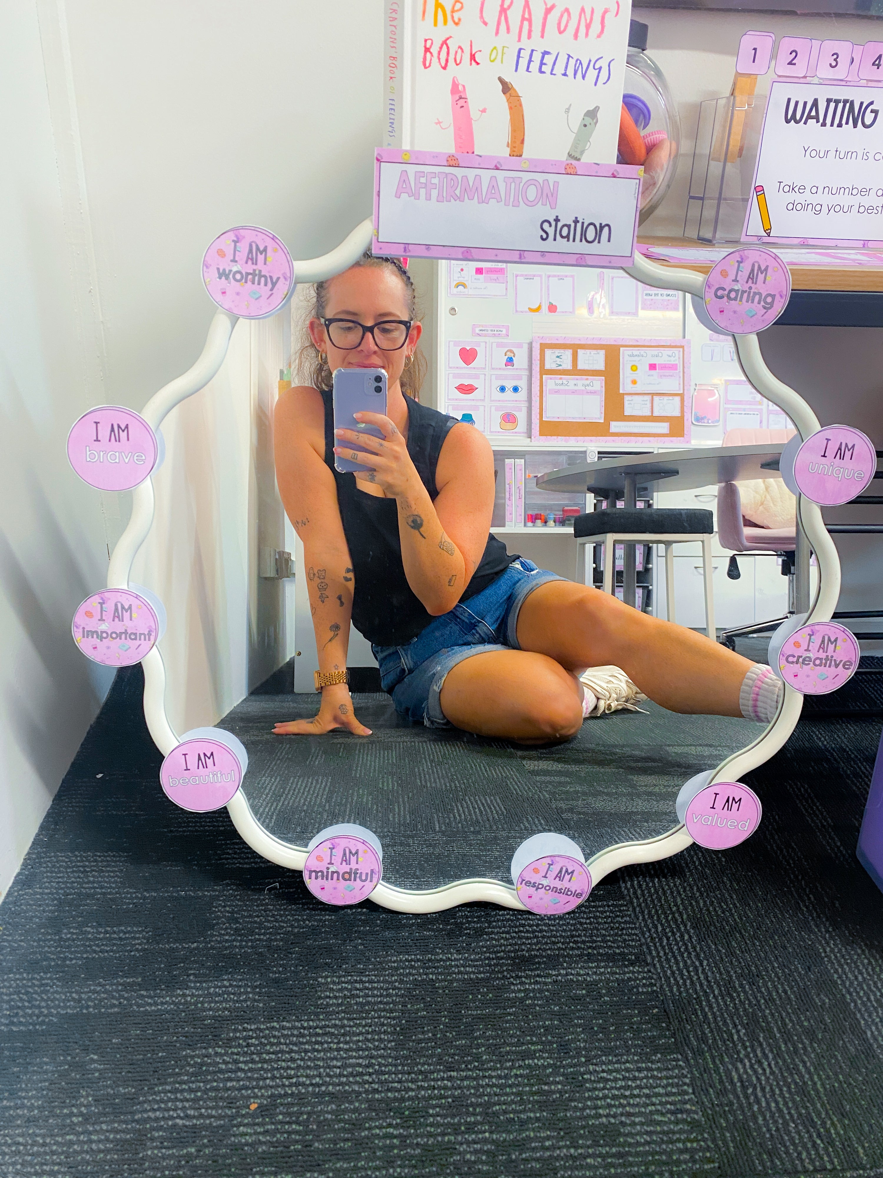 Affirmation Station - Purple Fun theme