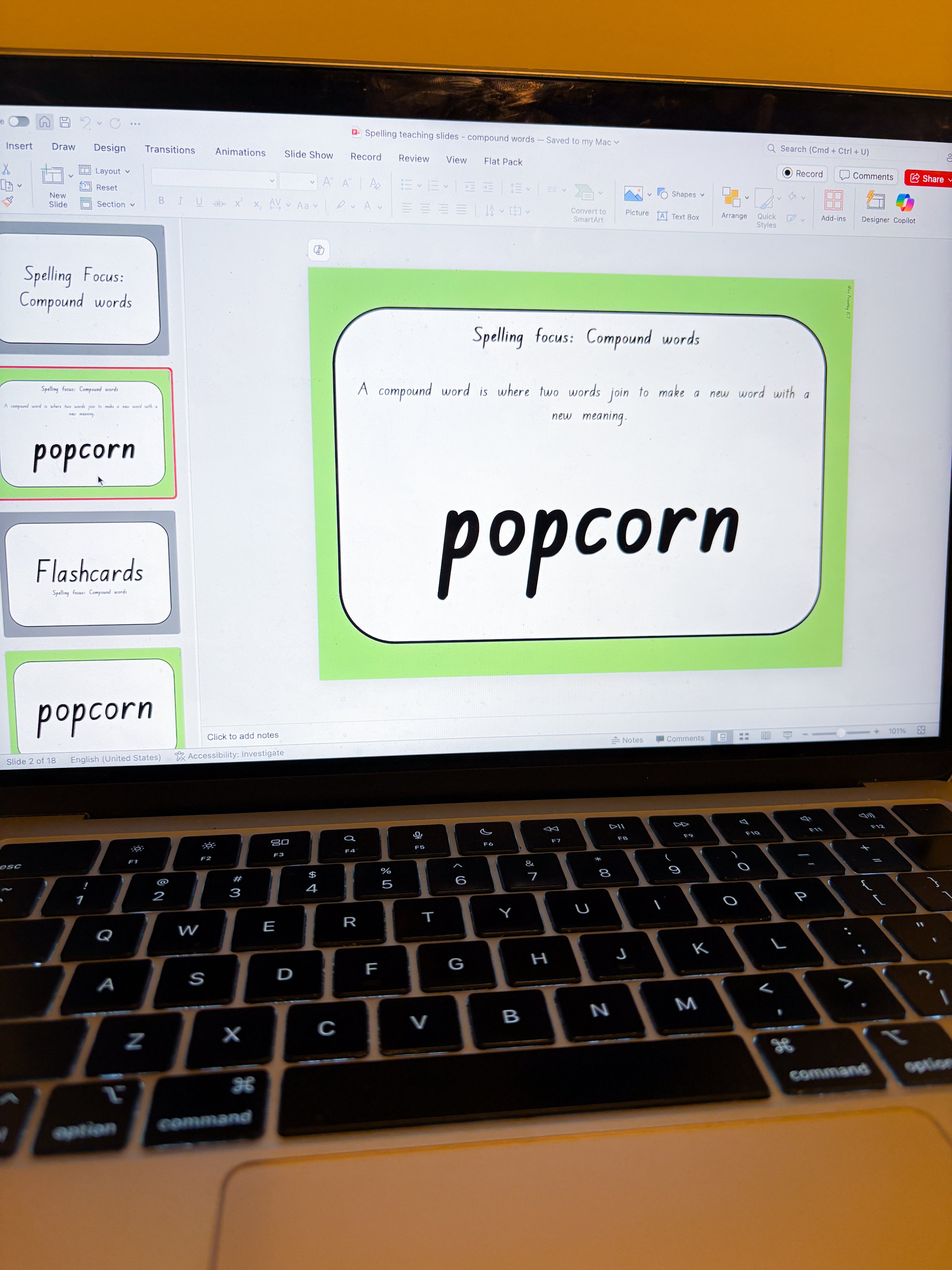 Spelling Flashcards and Teaching Slides - Pack 2