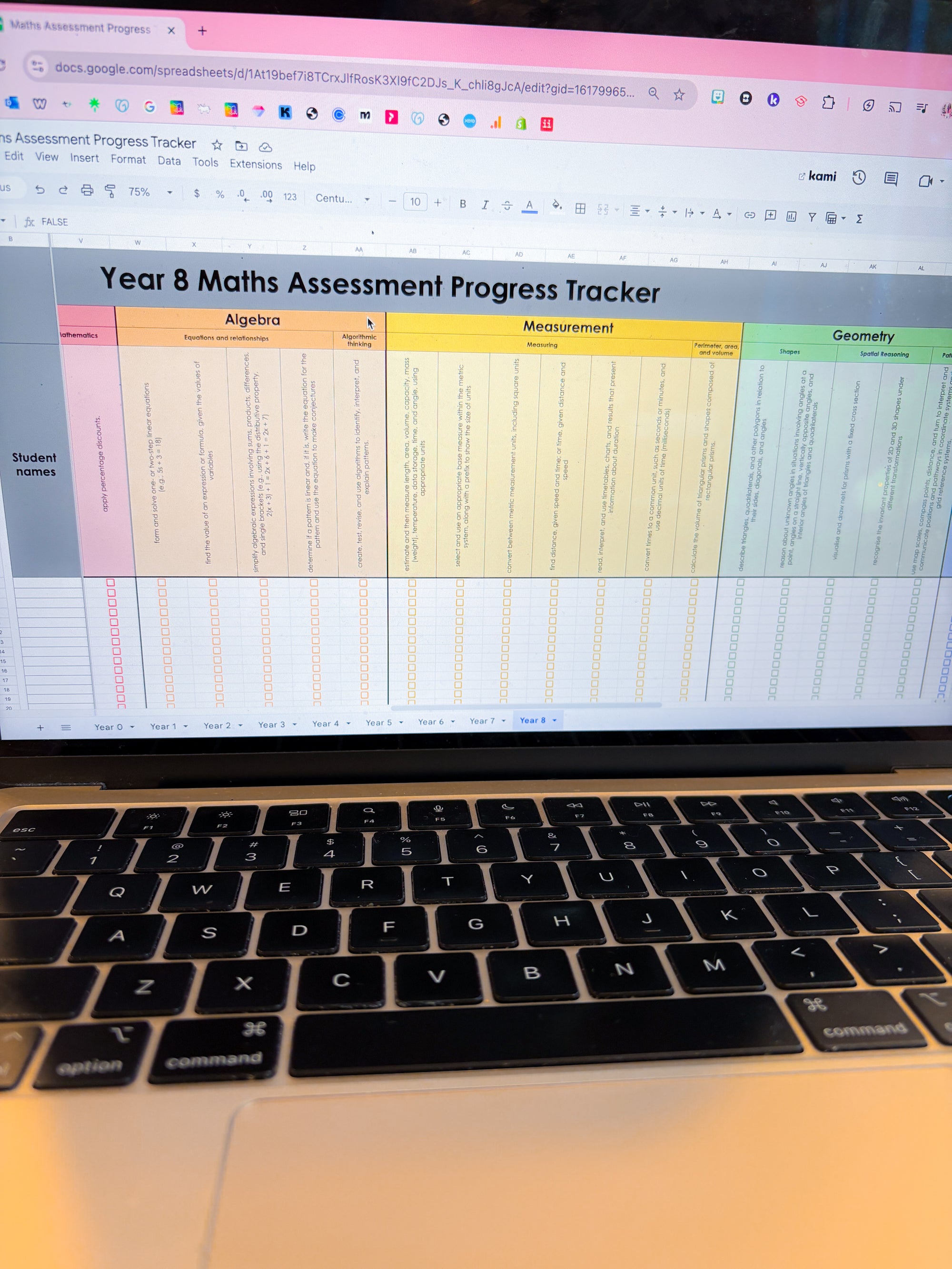 Maths Assessment Progress Tracker