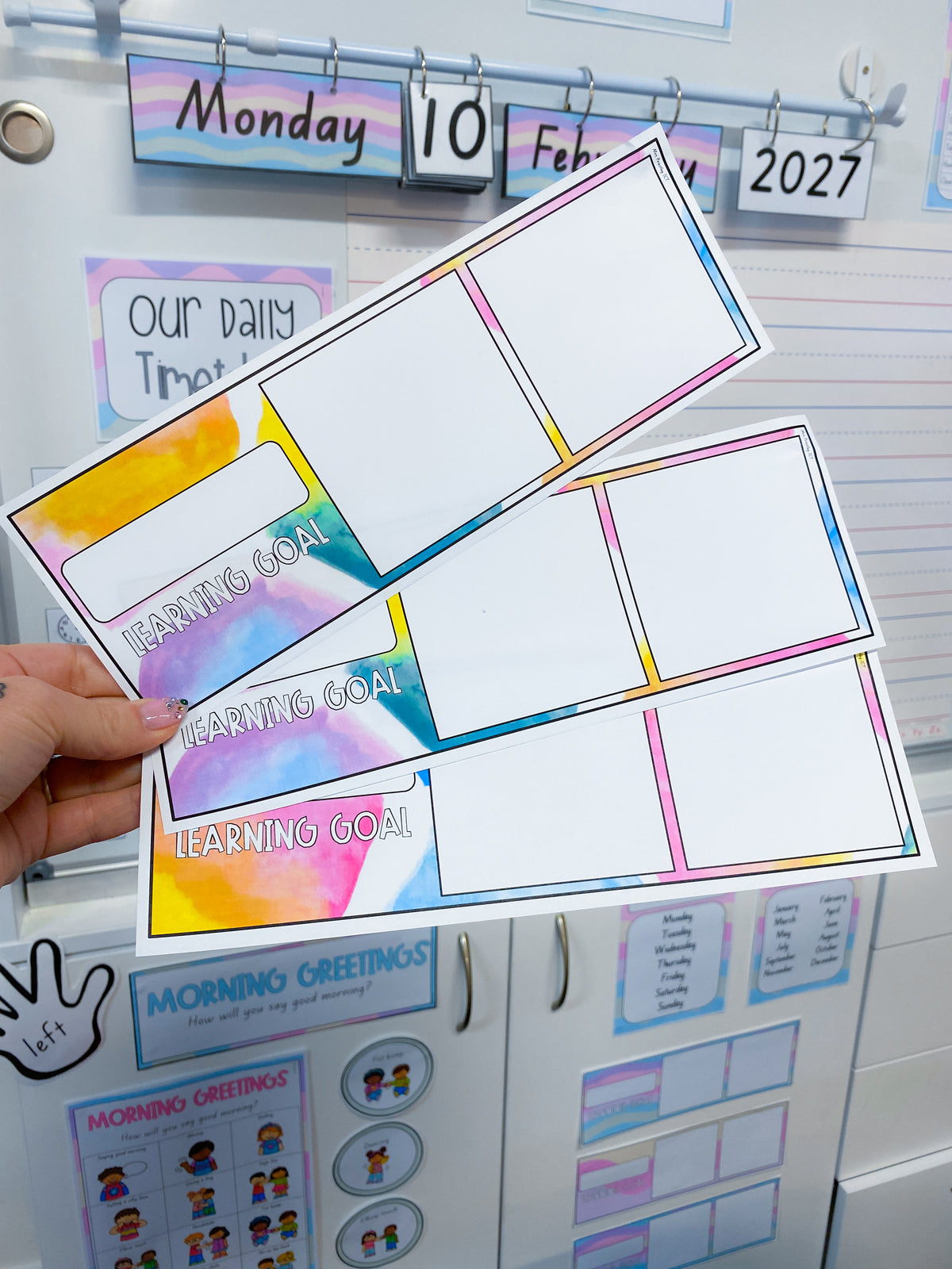 Learning Goal Templates - bright watercolour