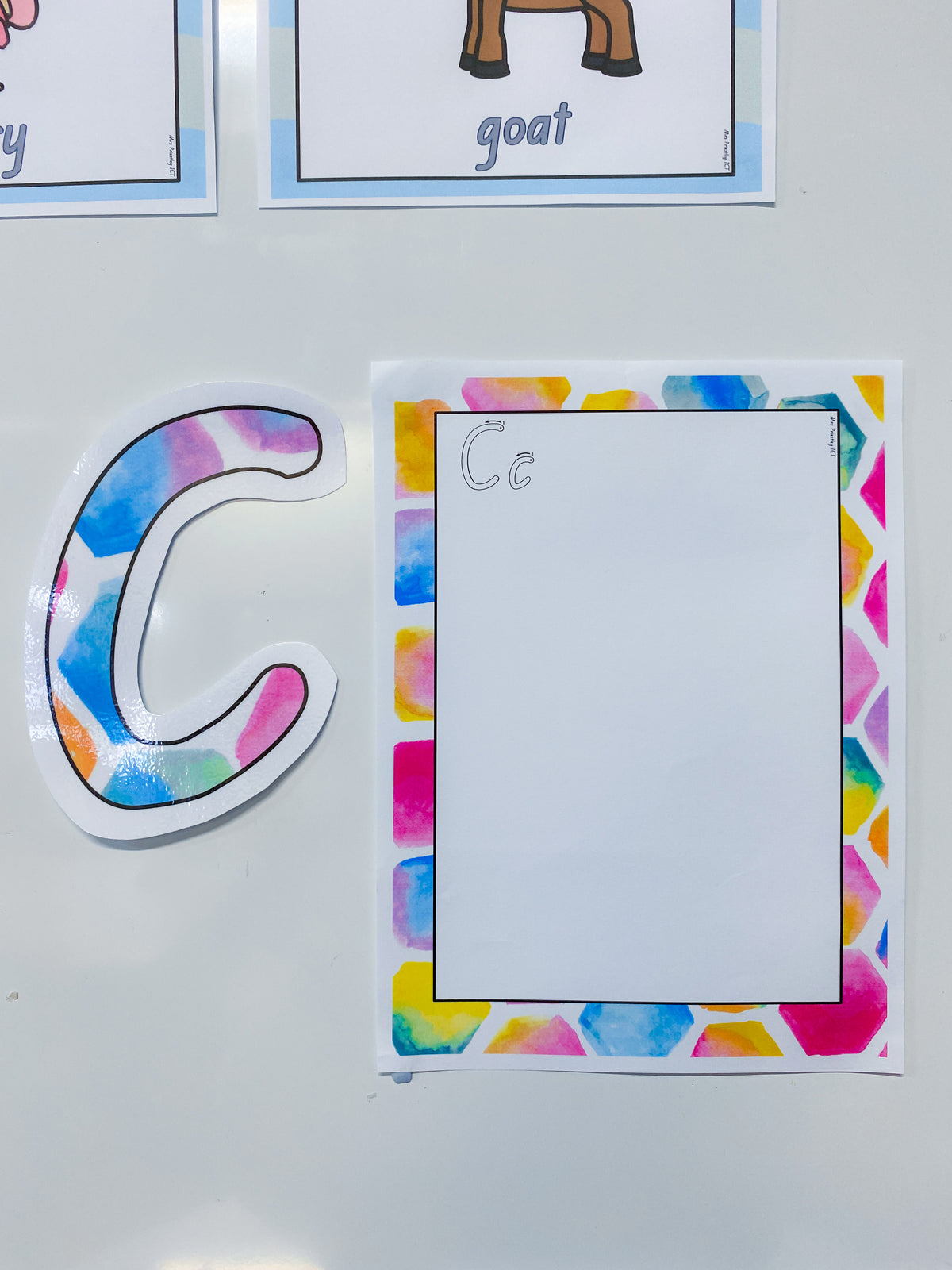 Alphabet letters - tracing and formation (bright watercolour)