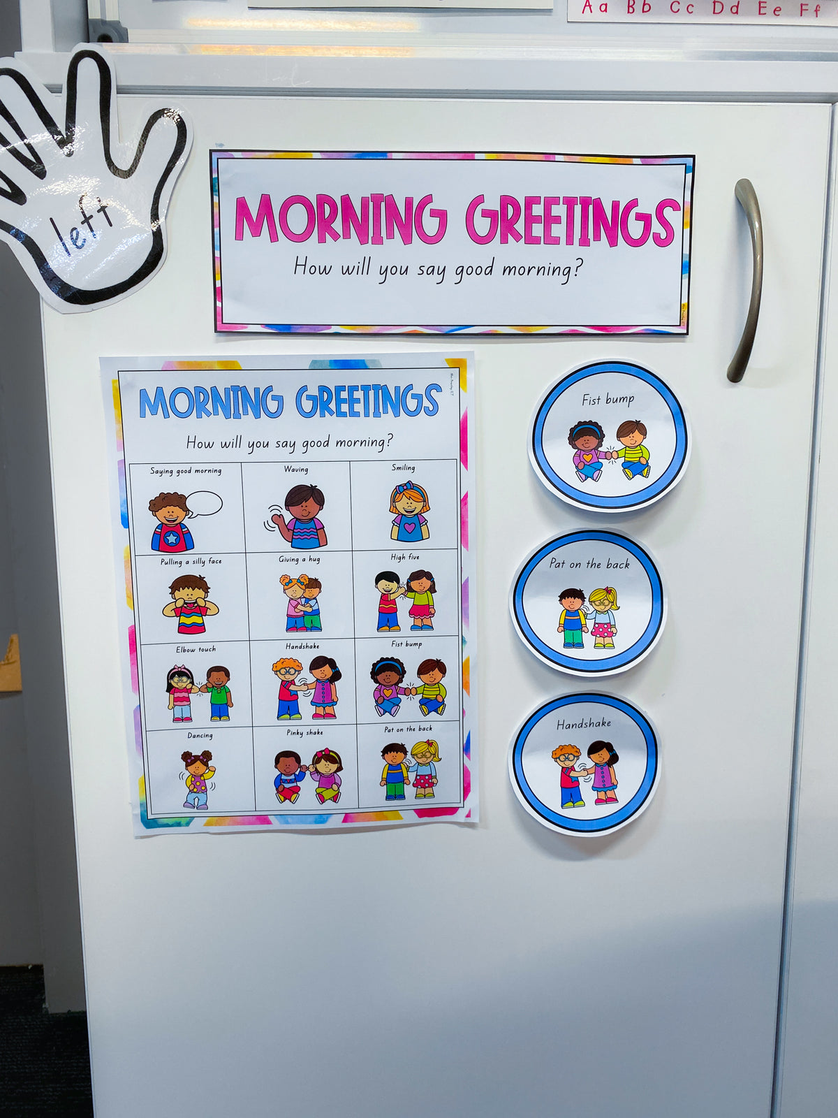 Morning Greetings Anchor Chart (bright watercolour)