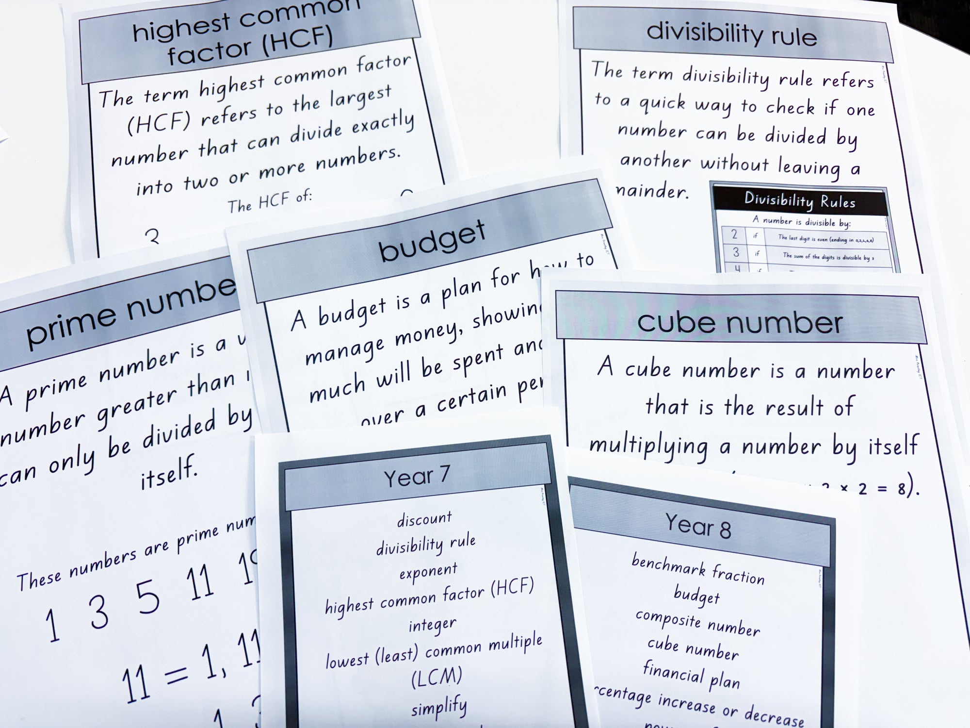 Phase 3 Number Vocabulary Posters