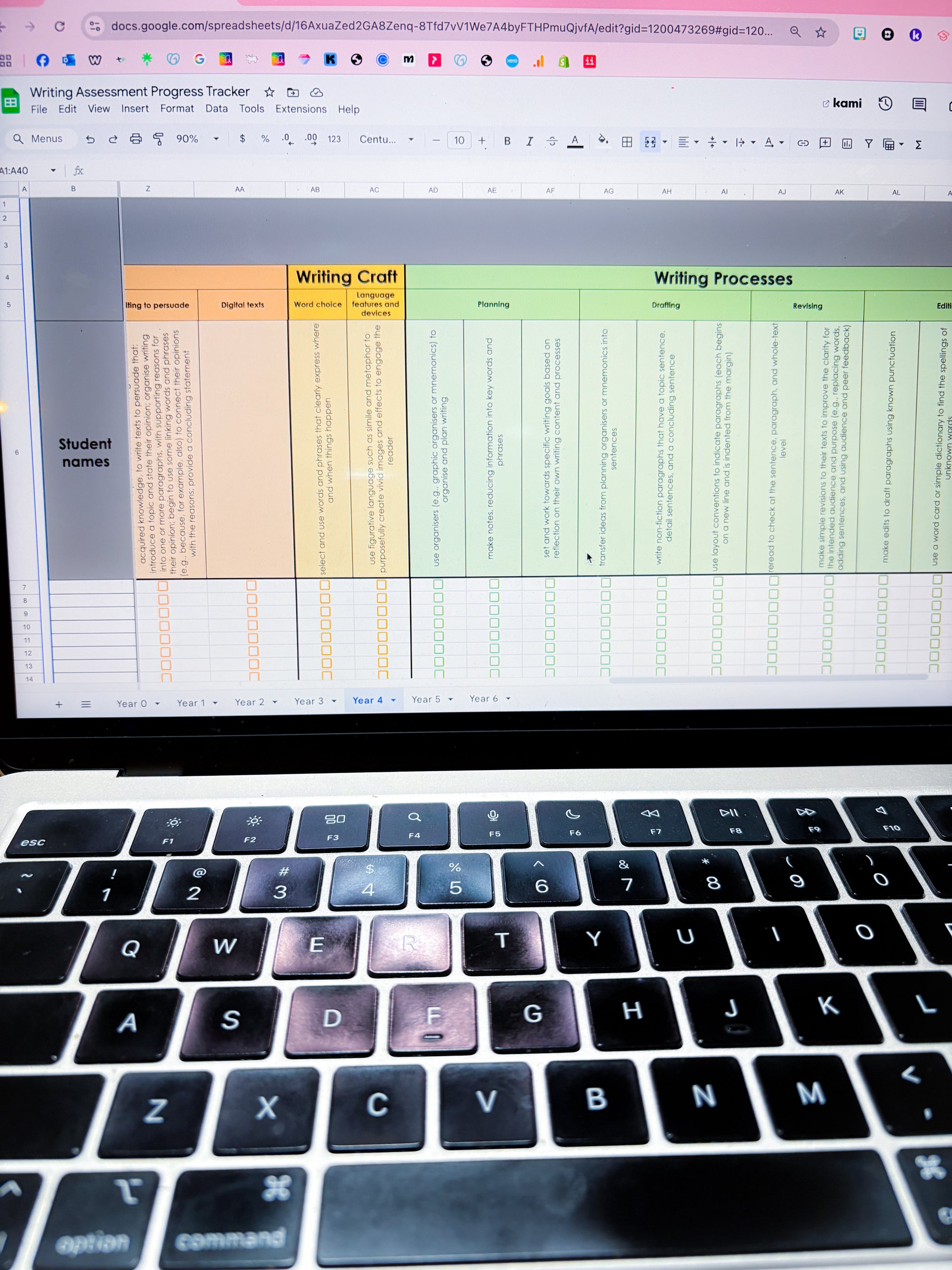 Writing Assessment Progress Tracker