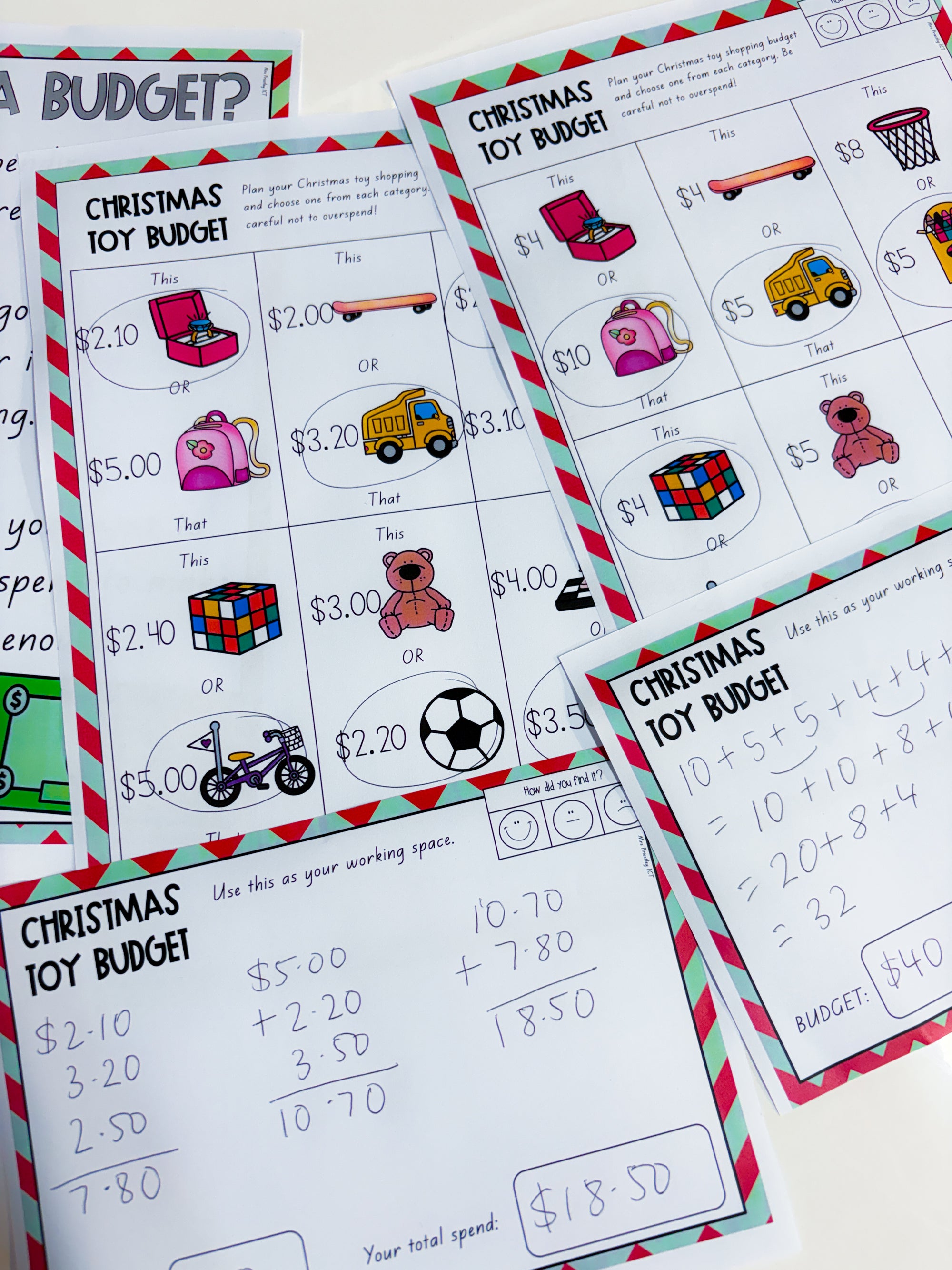 Christmas Toy Budget Activity