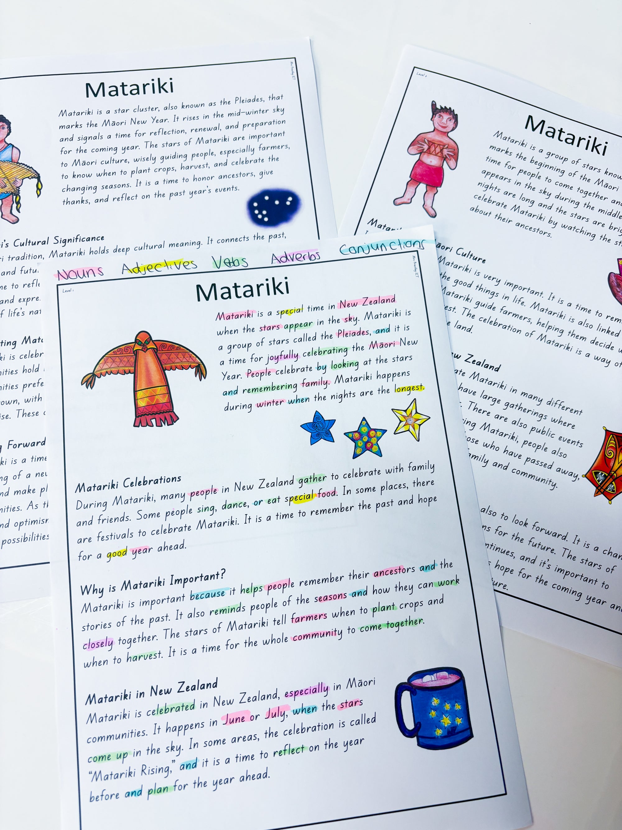 Matariki Parts of Speech texts