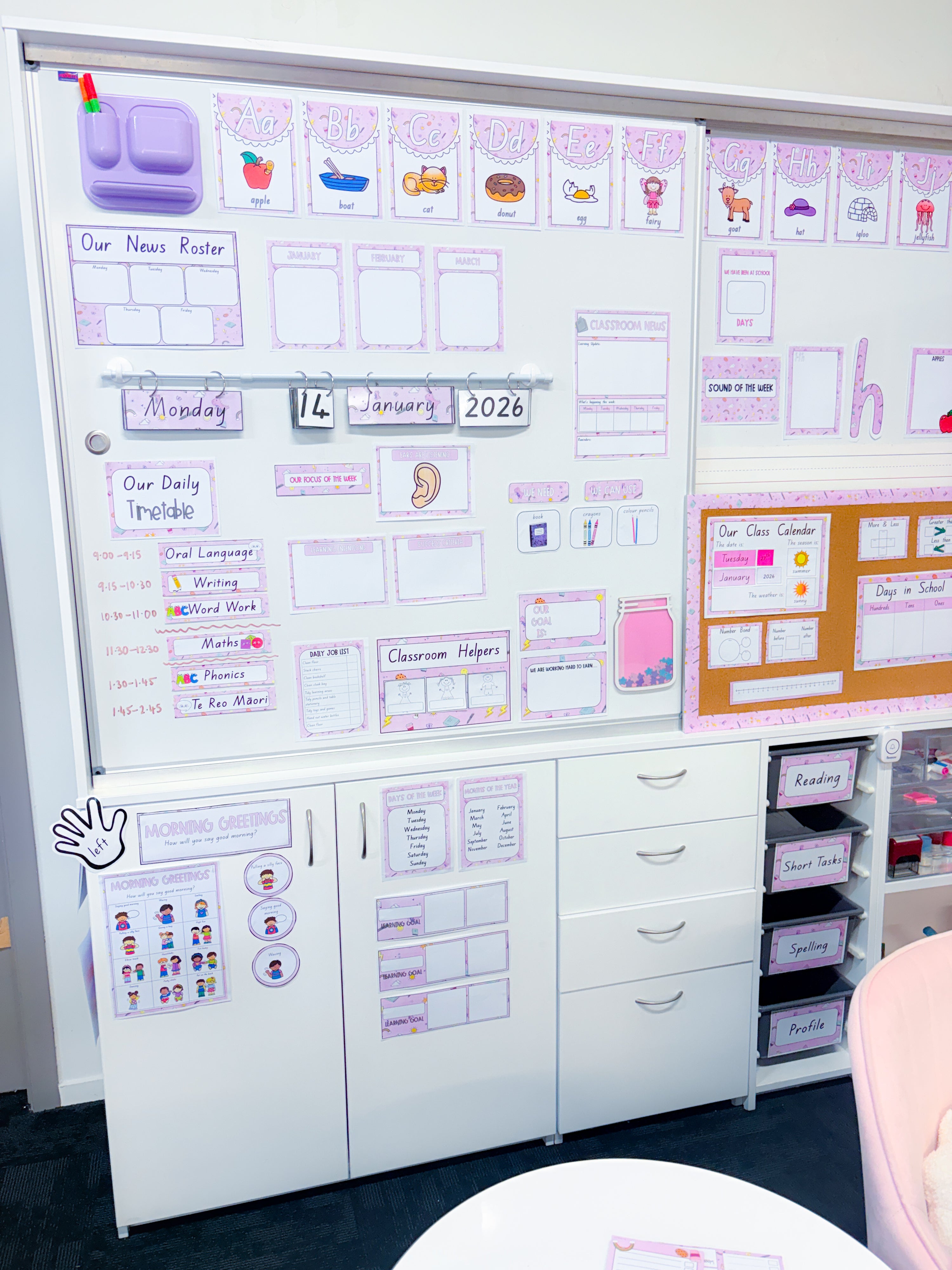 Daily Timetable - Purple fun theme