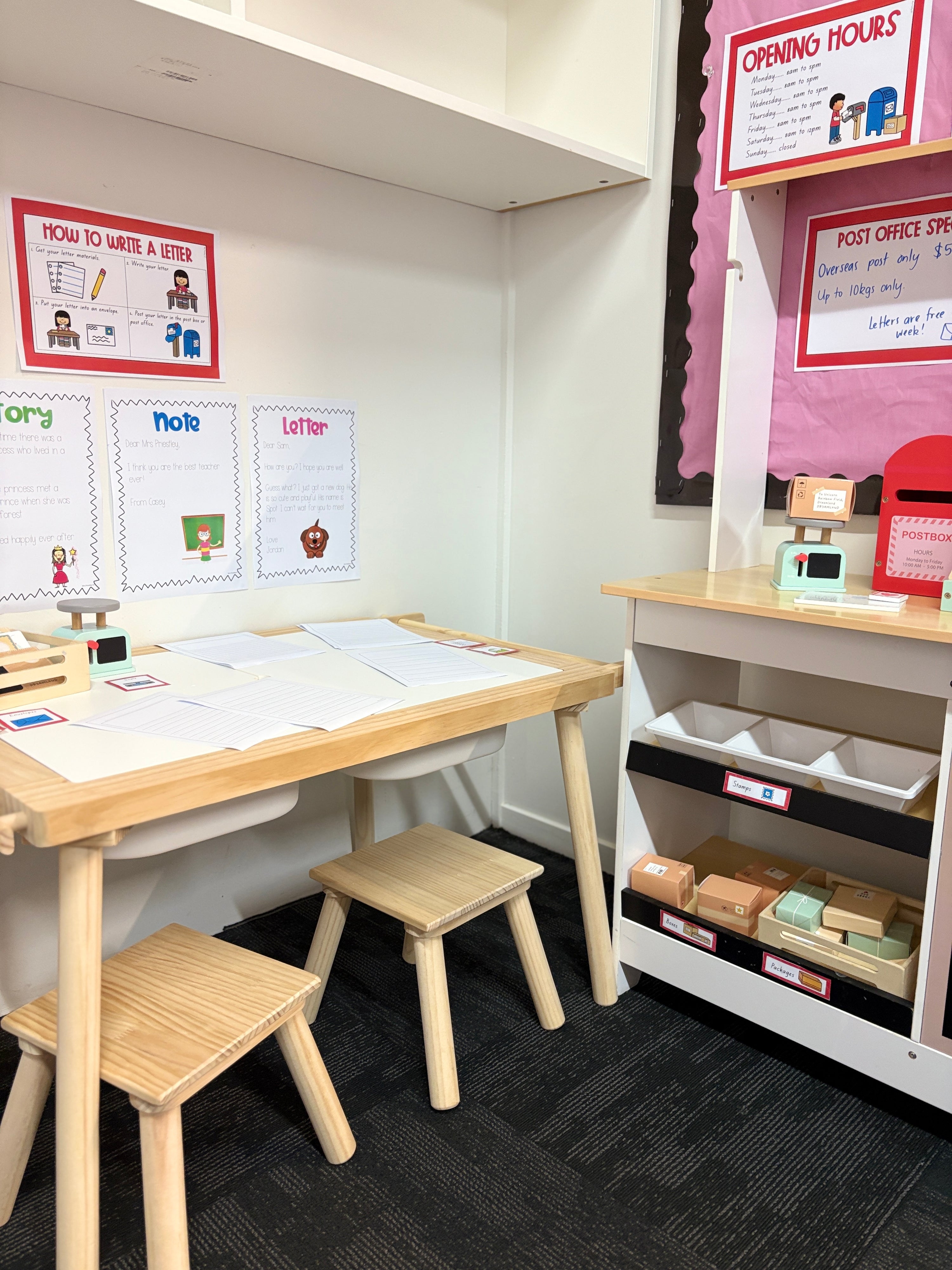 Dramatic play area - post office shop