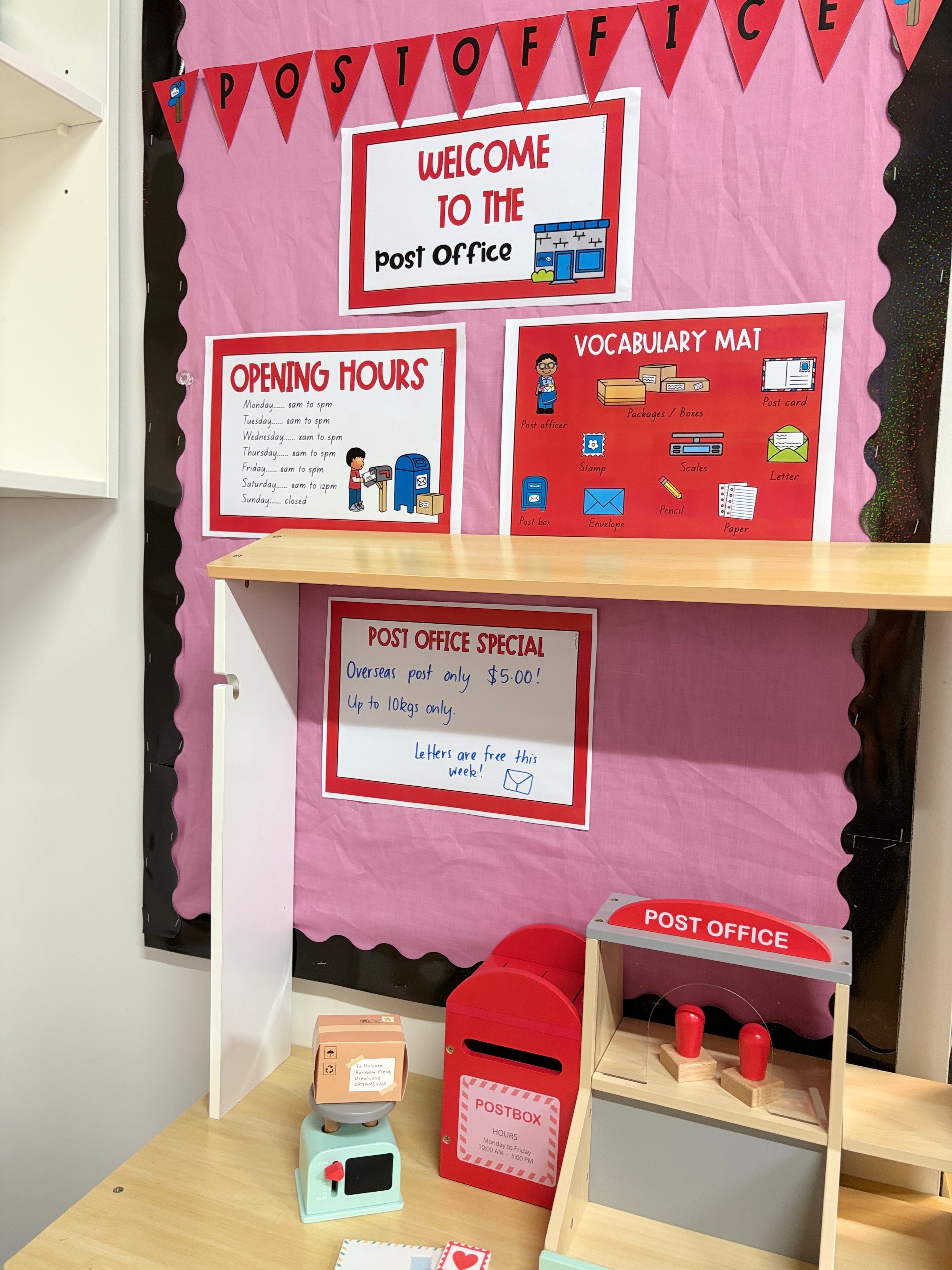 Dramatic play area - post office shop