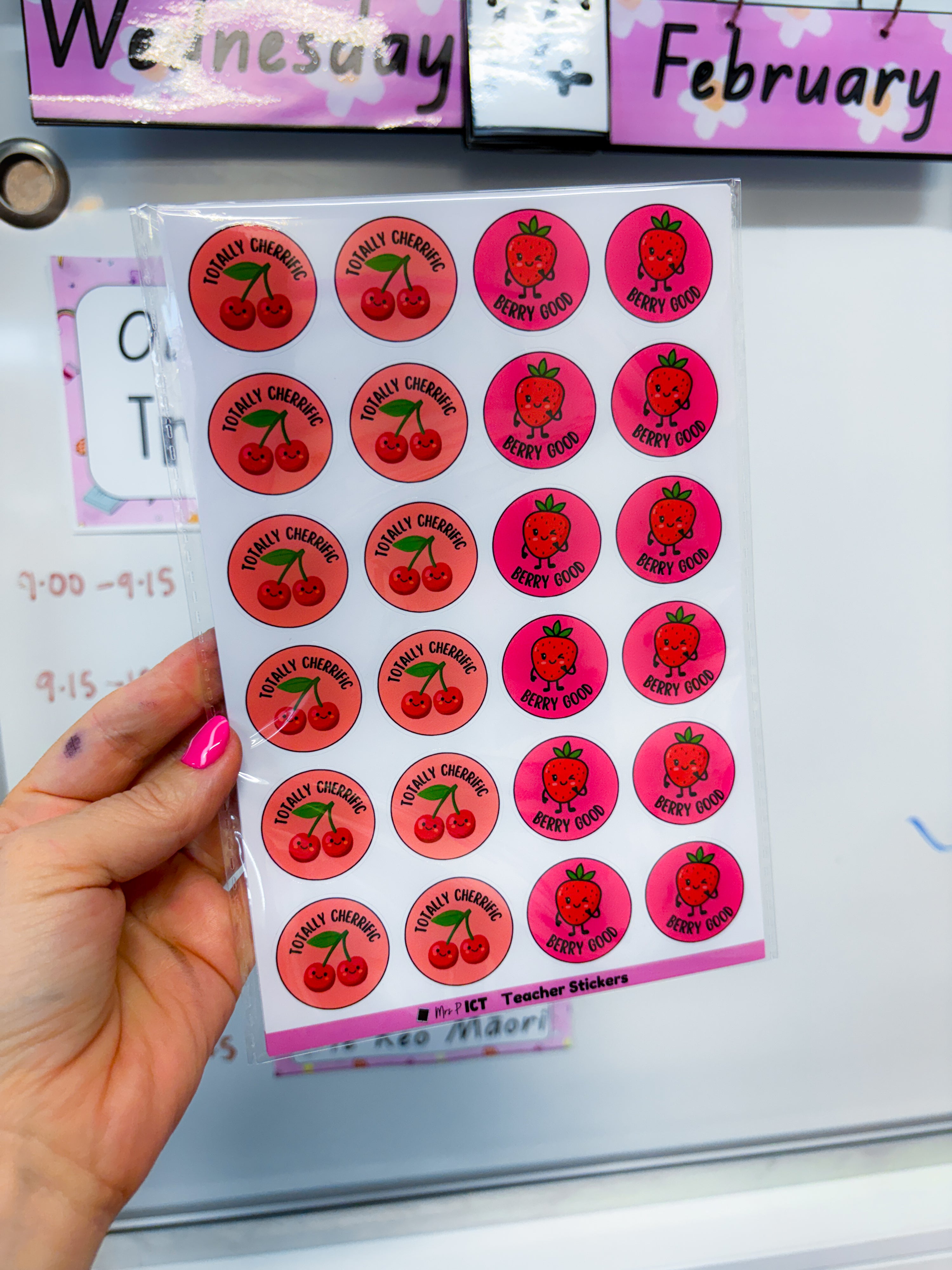 Teacher Stickers - Berry Cherry