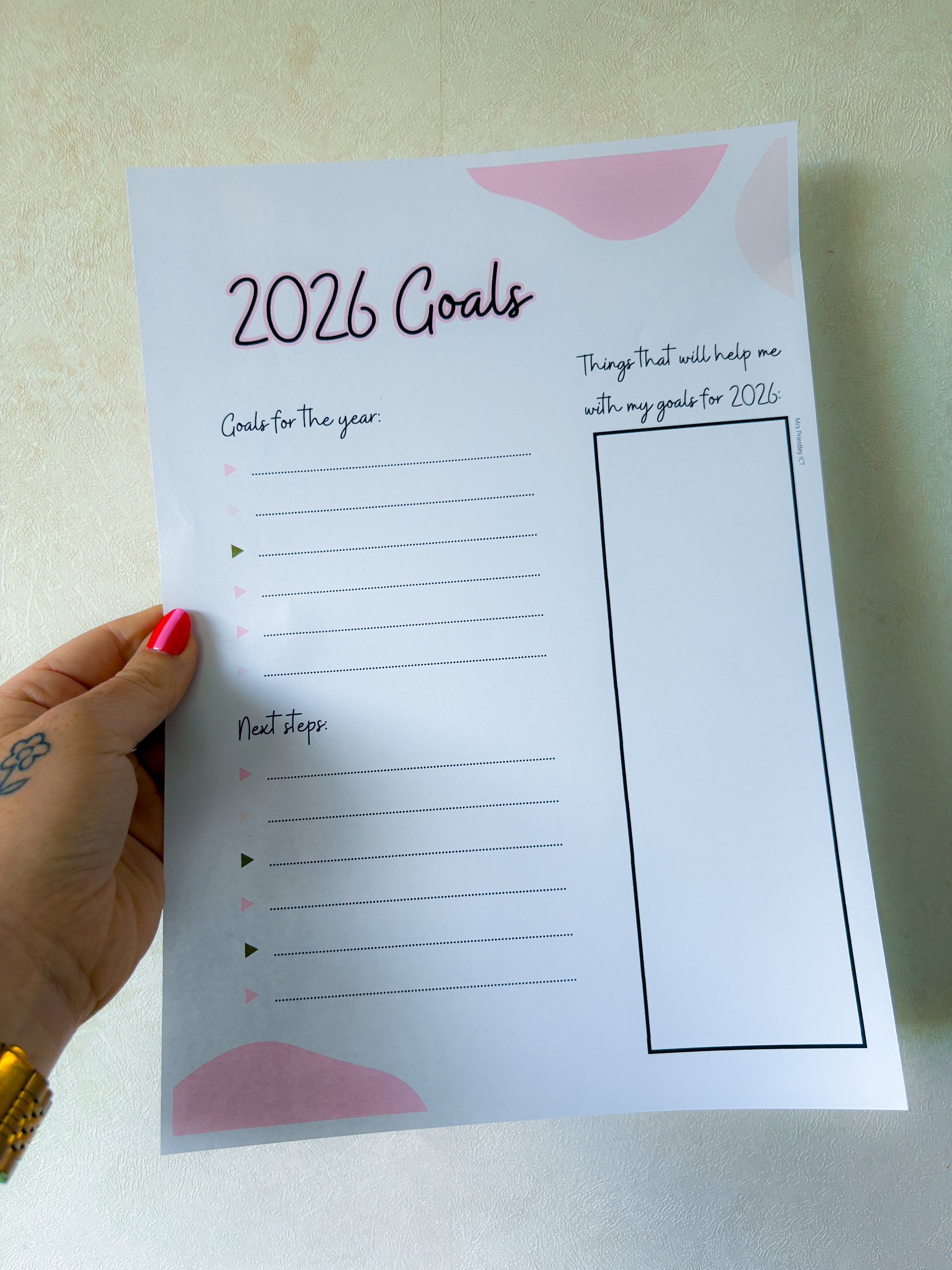 2026 Goal Planner Sheet