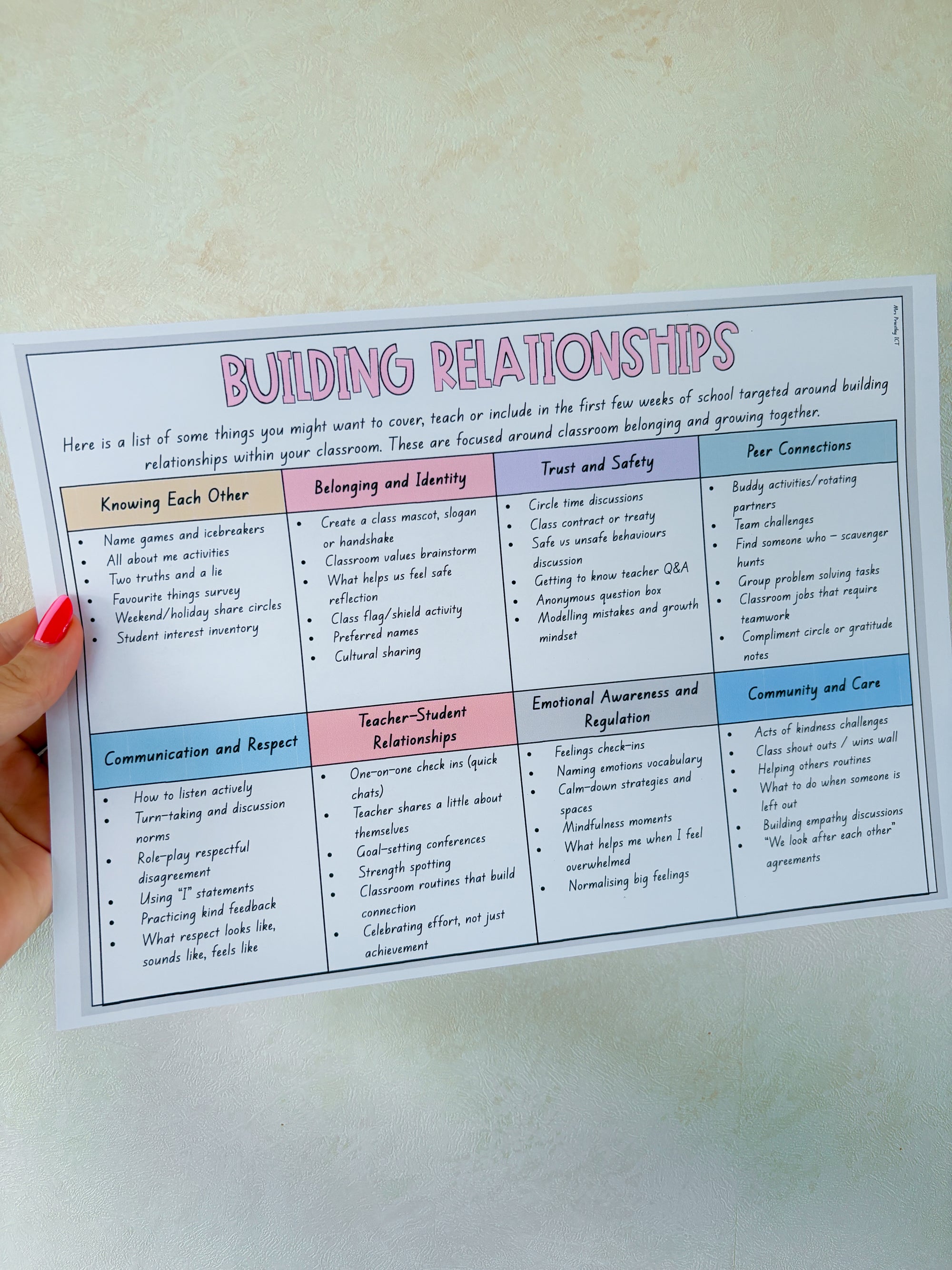 Building Relationships Freebie