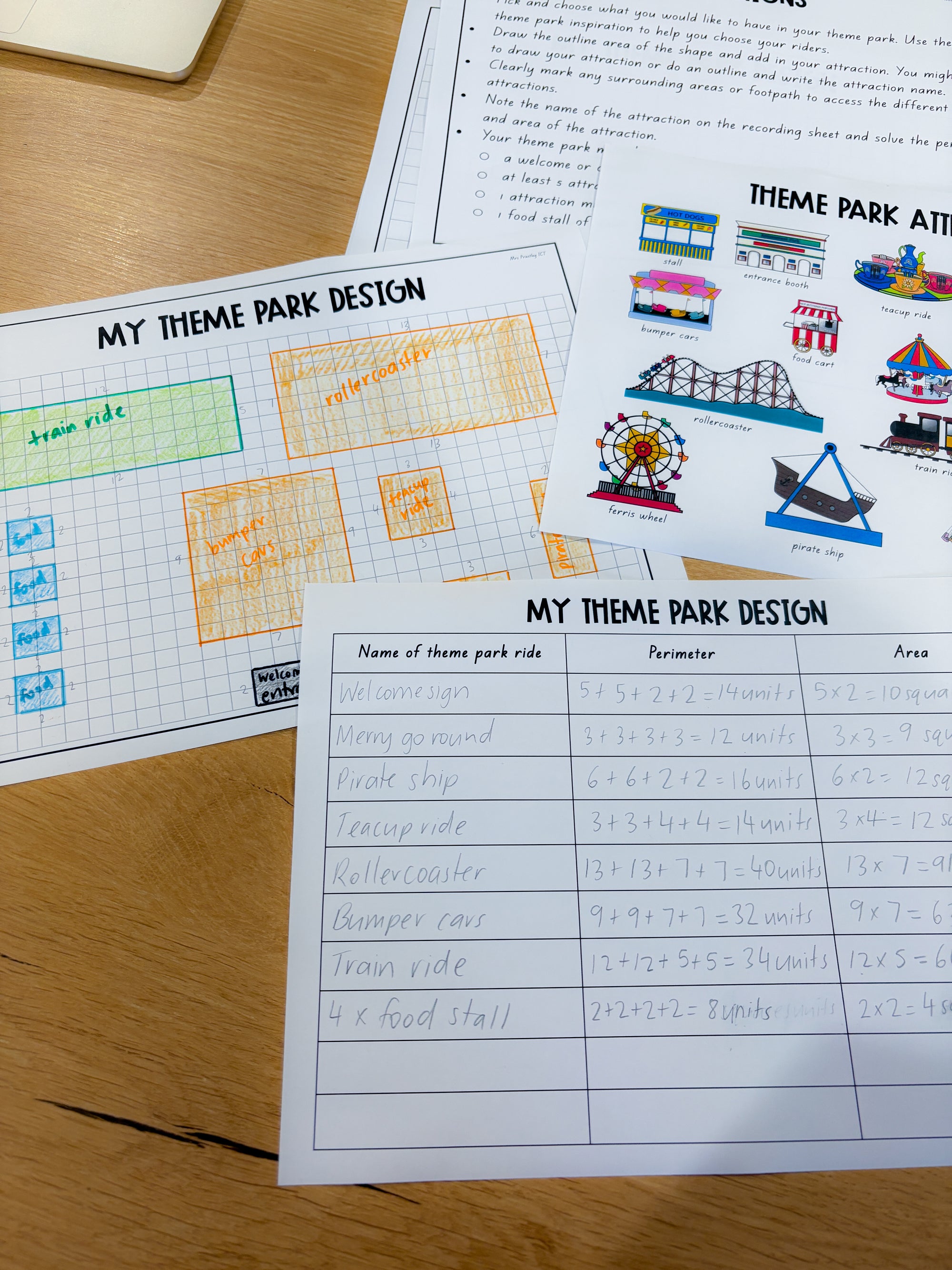 Theme Park Area and Perimeter Activity