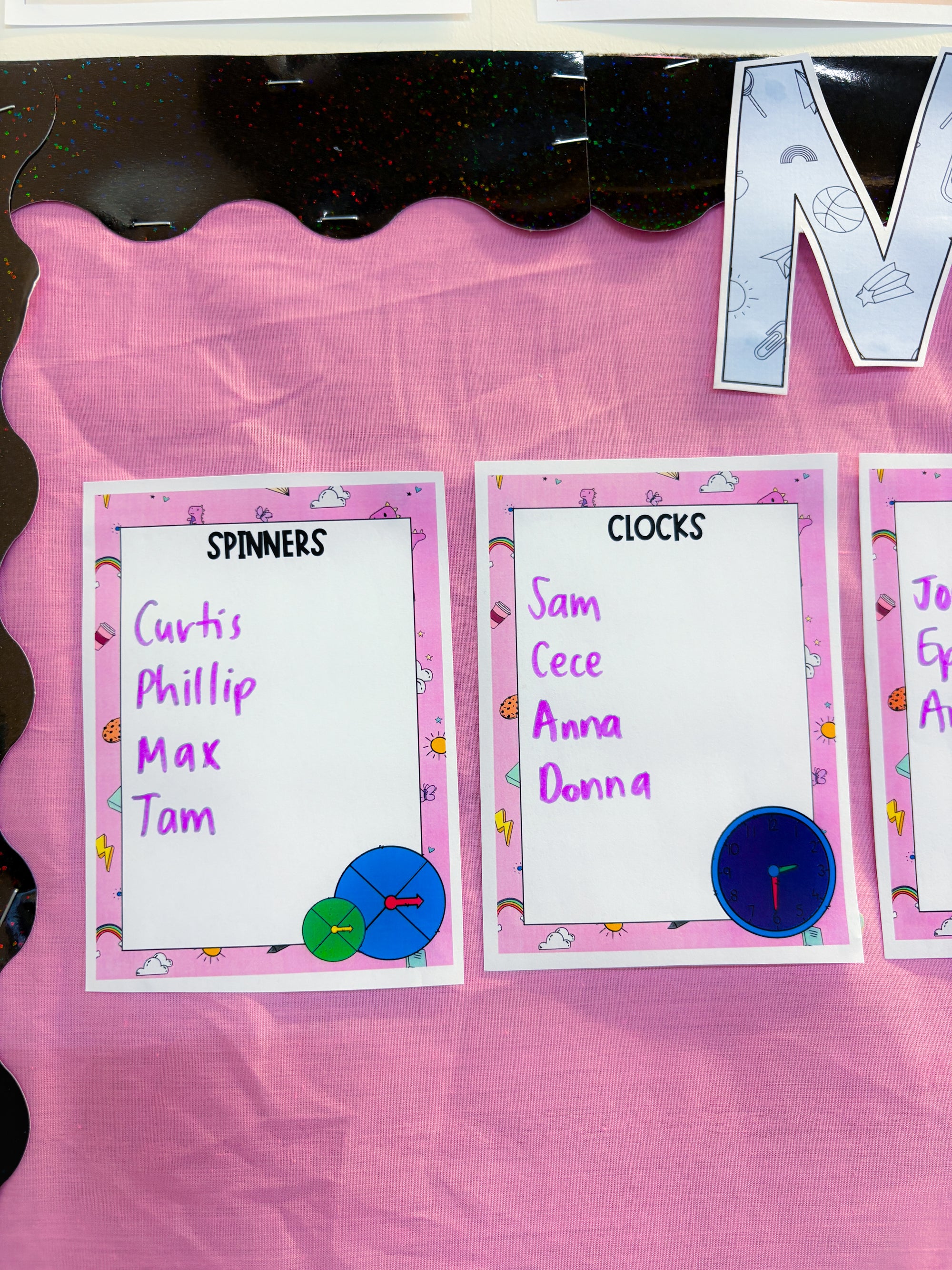 Organisation Group Posters (Maths theme - purple fun)