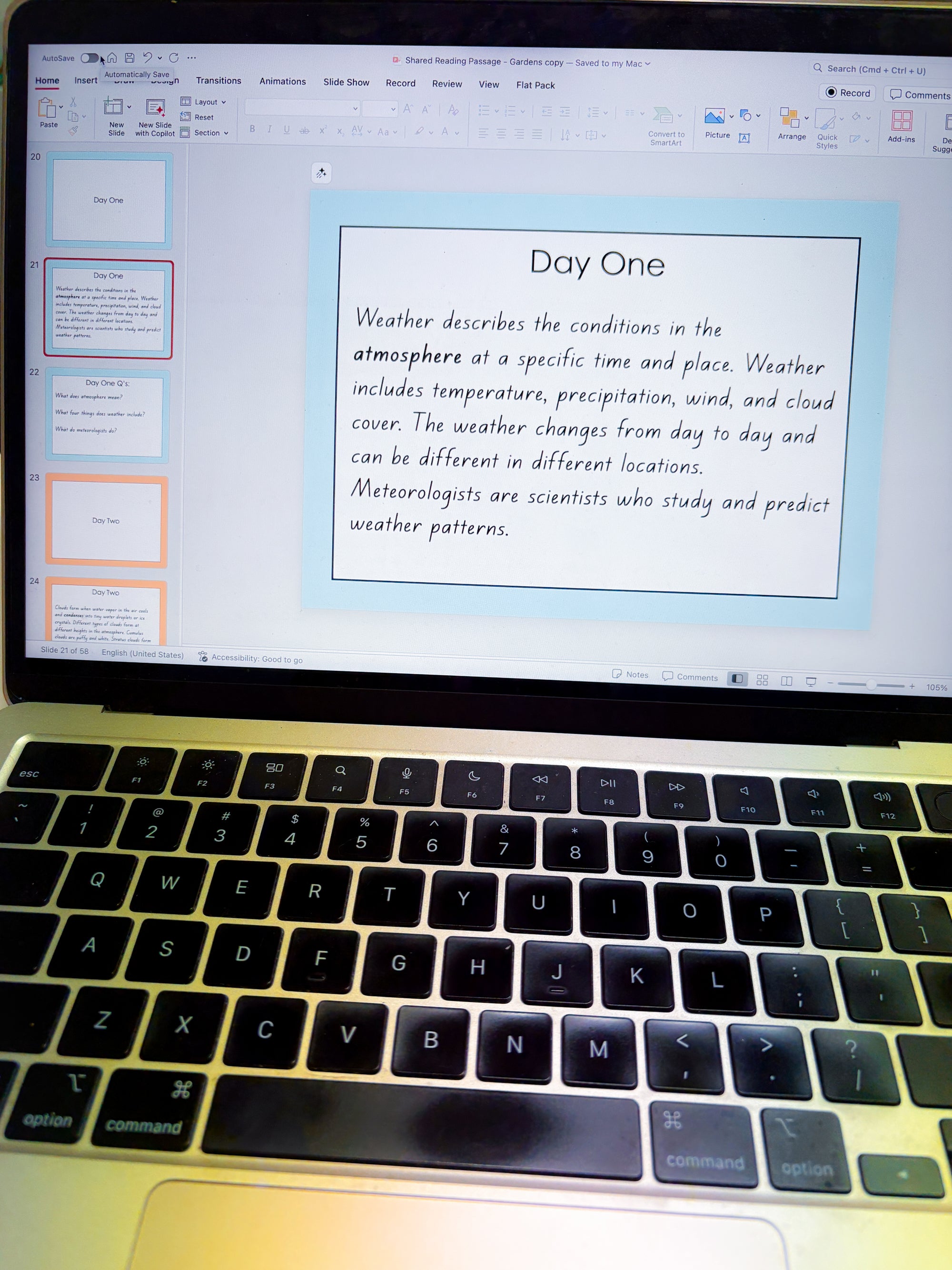 Shared Reading Themed Passage - Weather