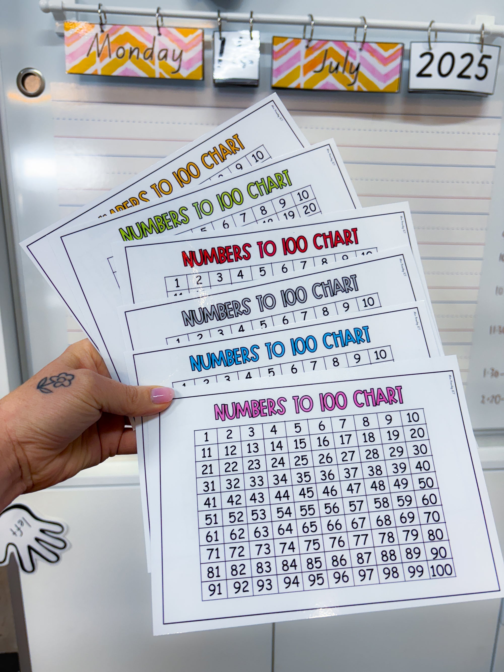 Numbers to 100 chart (free)