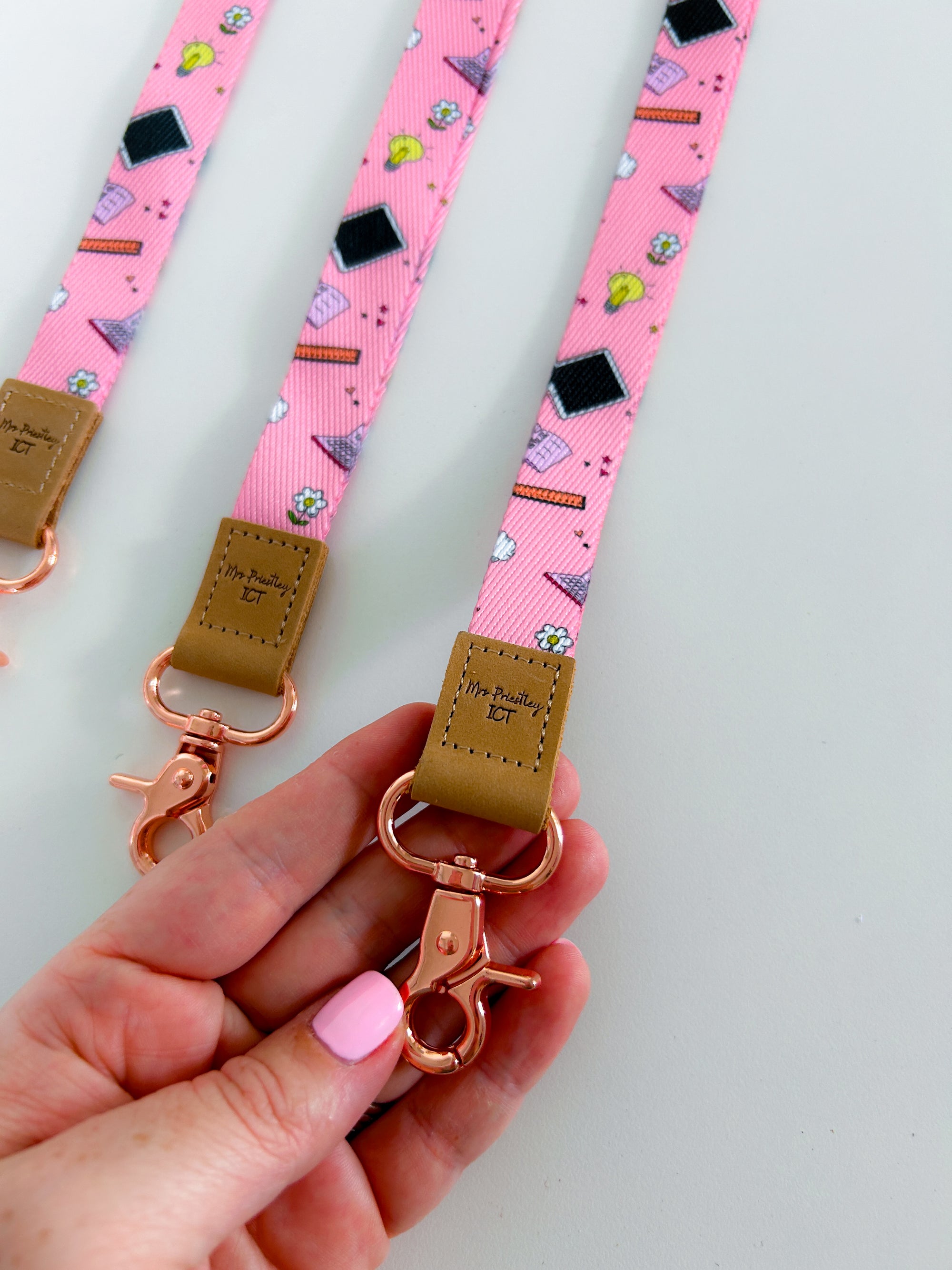 Mrs P ICT Pink Lanyards
