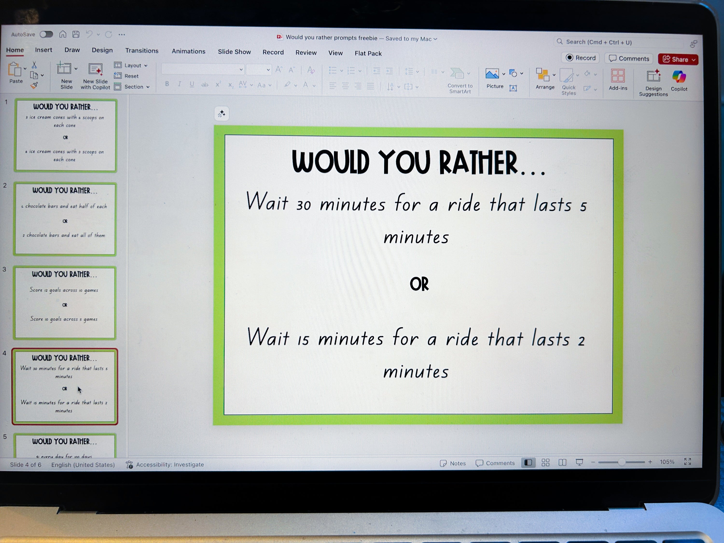 Would you rather - freebie