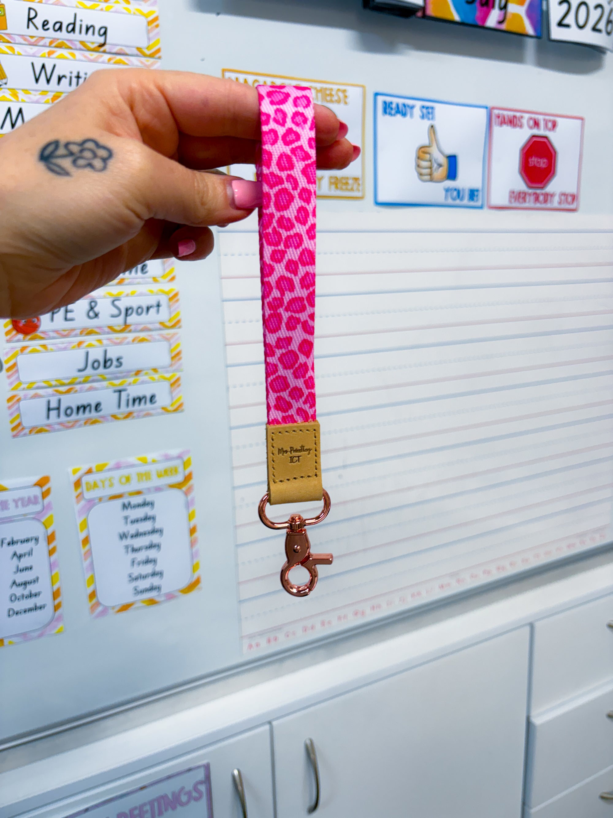Pink Leopard Lanyard Wristlets